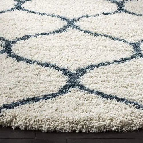 Avioni Home Atlas Collection – Microfiber Moroccan Style Lattice Carpets – Cream & Grey