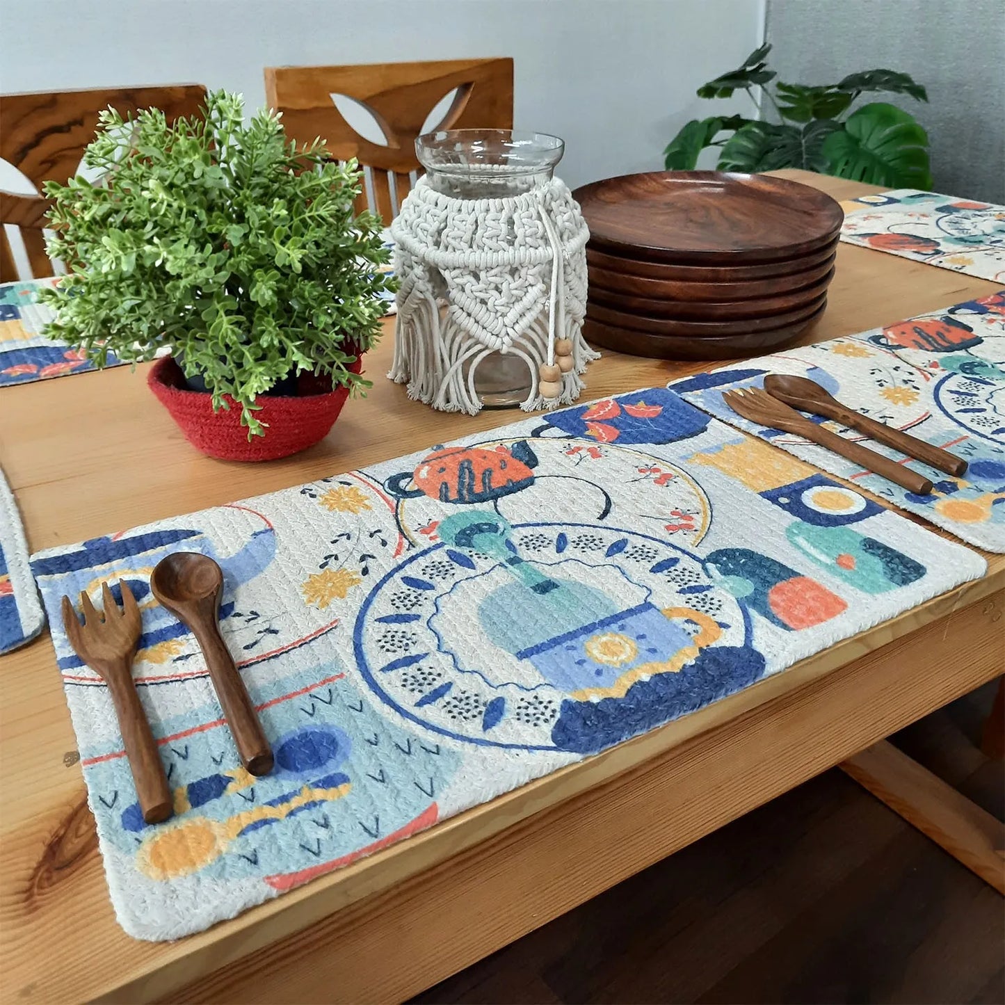 All Natural Rectangular Cotton Braided Placemats – Kettle & Spoon