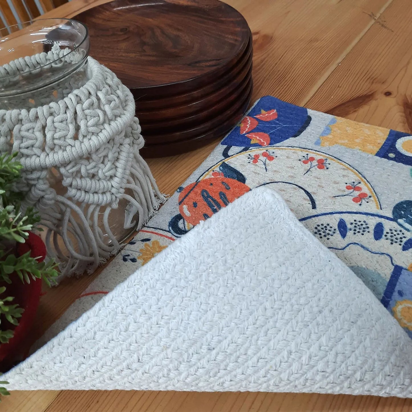 All Natural Rectangular Cotton Braided Placemats – Kettle & Spoon