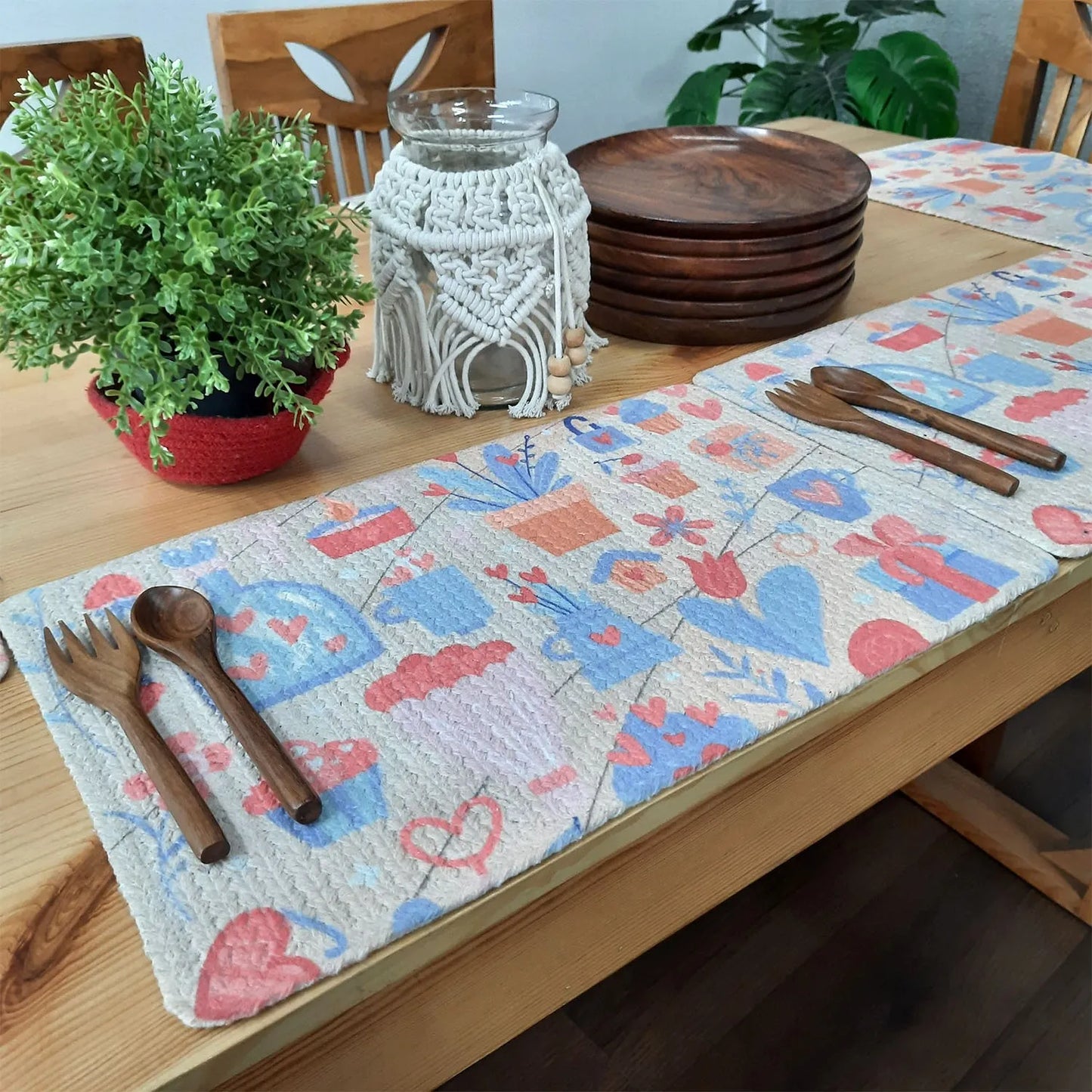 All Natural Rectangular Cotton Braided Placemats – Kitchen Garden
