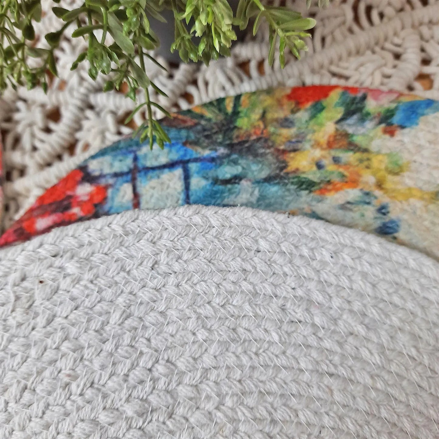 All Natural Round Cotton Braided Placemats – Home In Flowers