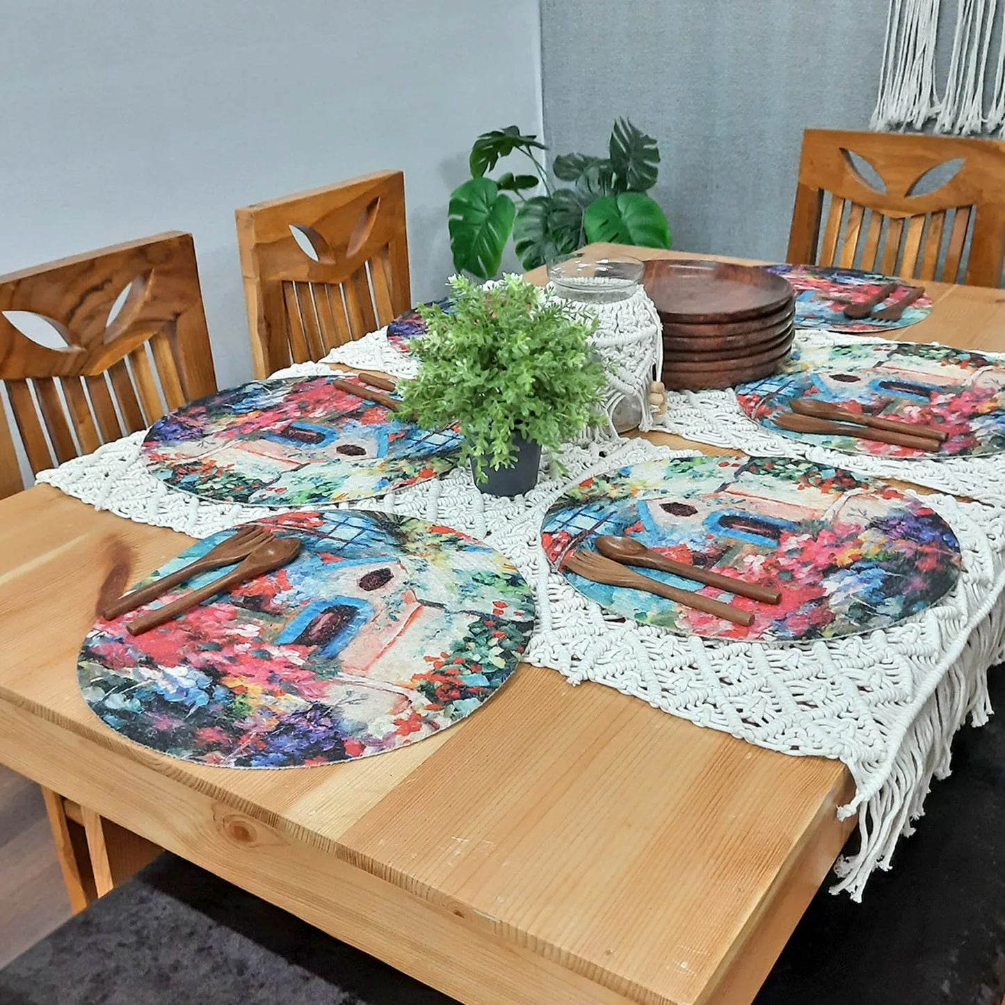 All Natural Round Cotton Braided Placemats – Home In Flowers