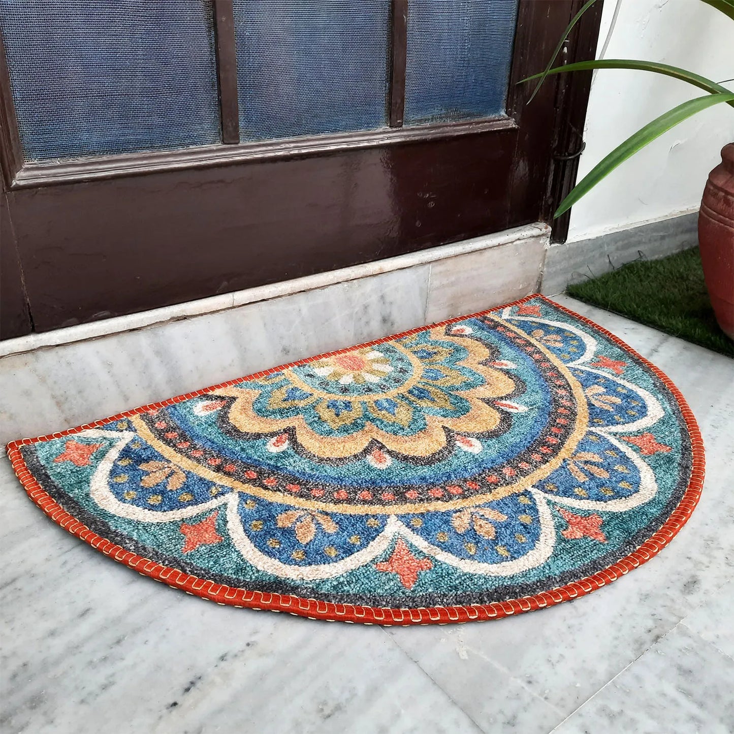 Avioni Home Floor Mats in Beautiful Rangoli Design – Anti Slip, Durable & Washable | Outdoor & Indoor