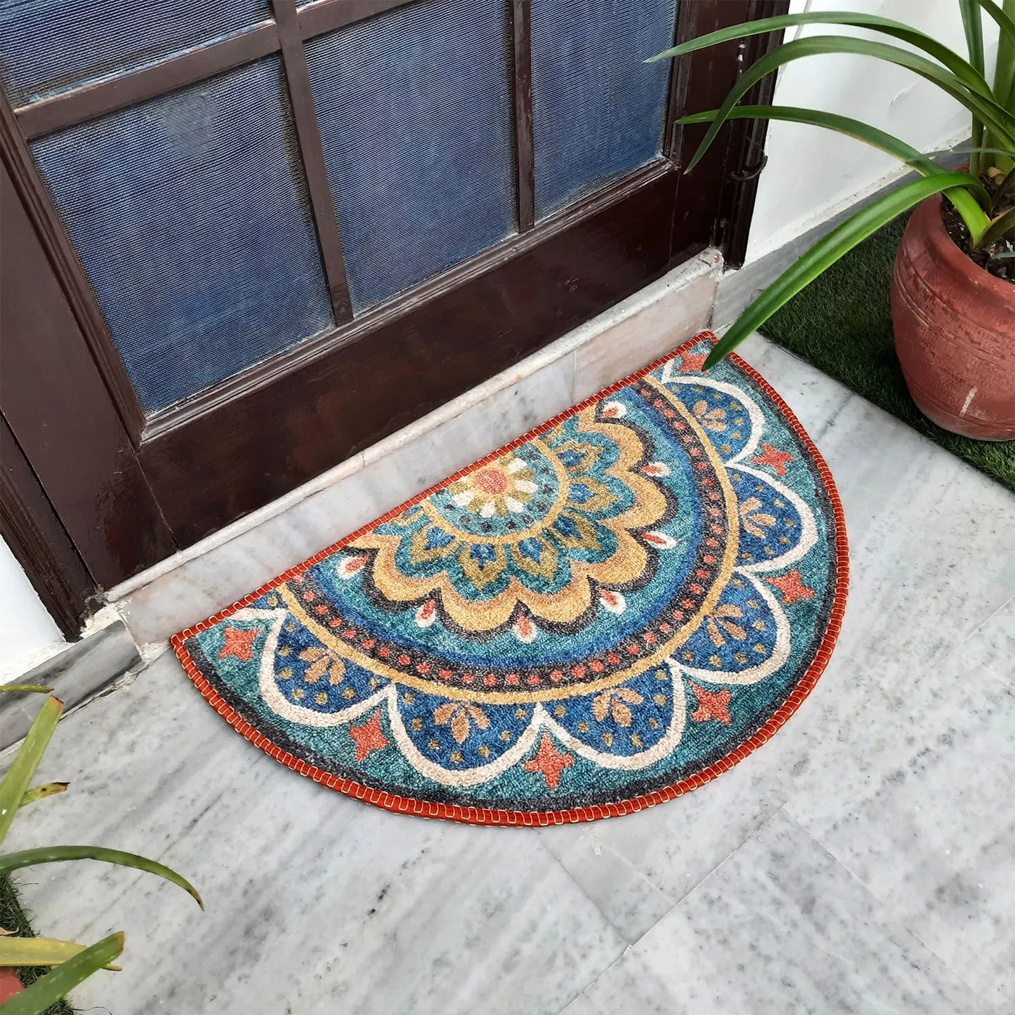 Avioni Home Floor Mats in Beautiful Rangoli Design – Anti Slip, Durable & Washable | Outdoor & Indoor