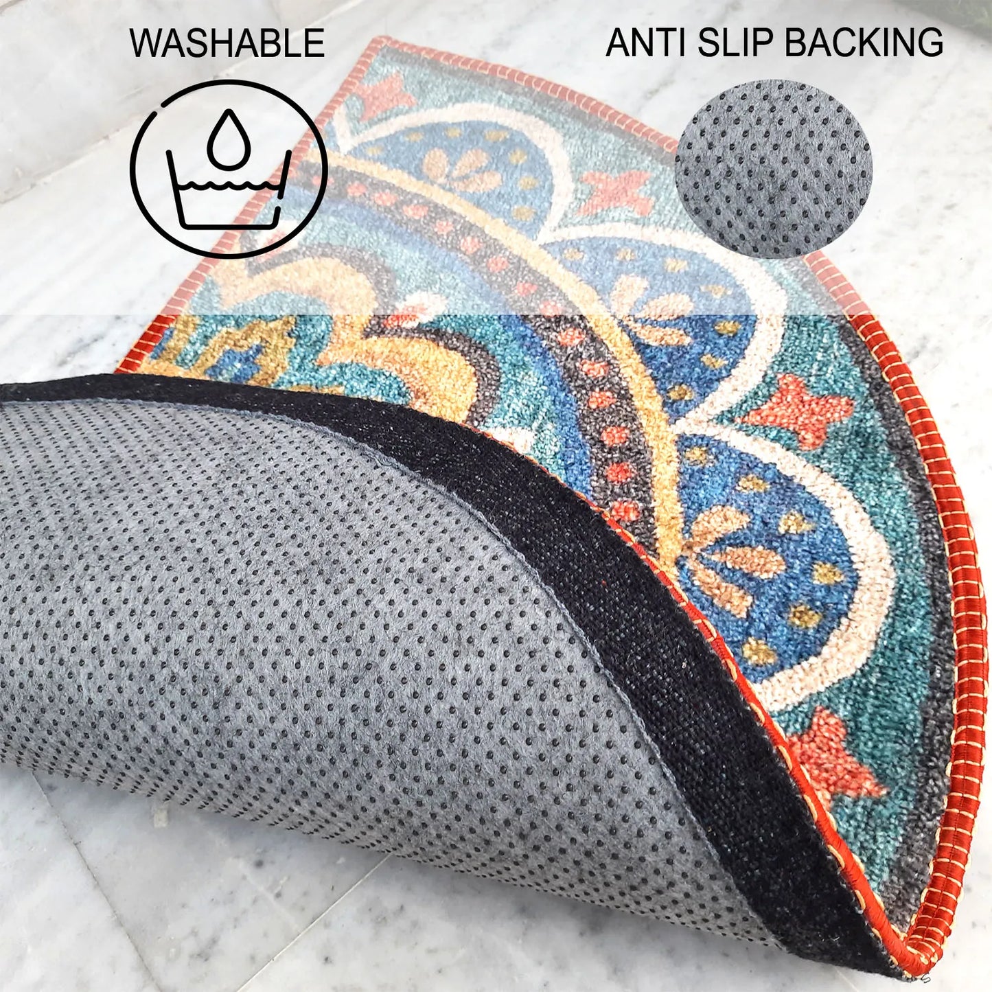 Avioni Home Floor Mats in Beautiful Rangoli Design – Anti Slip, Durable & Washable | Outdoor & Indoor