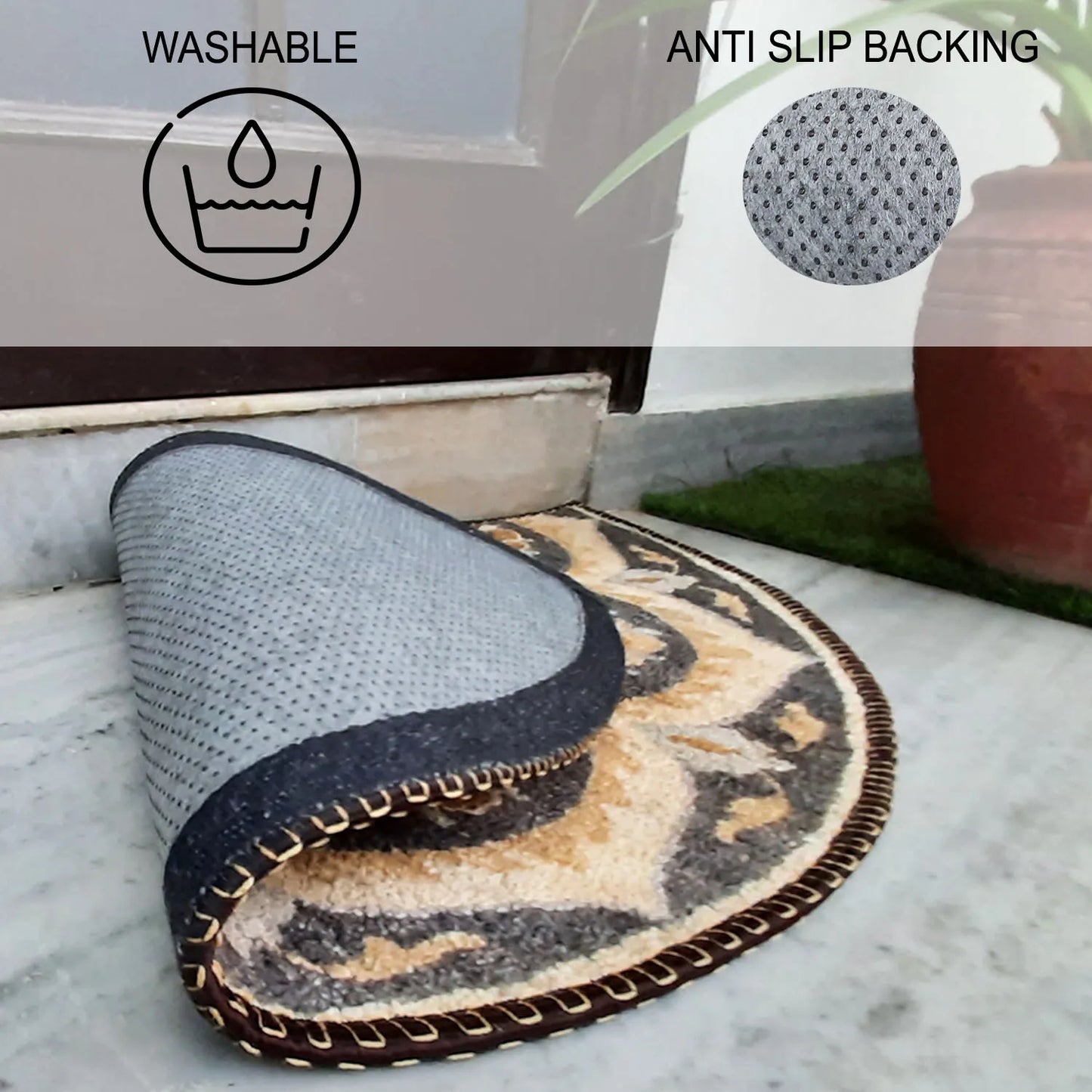 Avioni Home Floor Mats in Beautiful Rangoli Modern Design – Anti Slip, Durable & Washable | Outdoor & Indoor