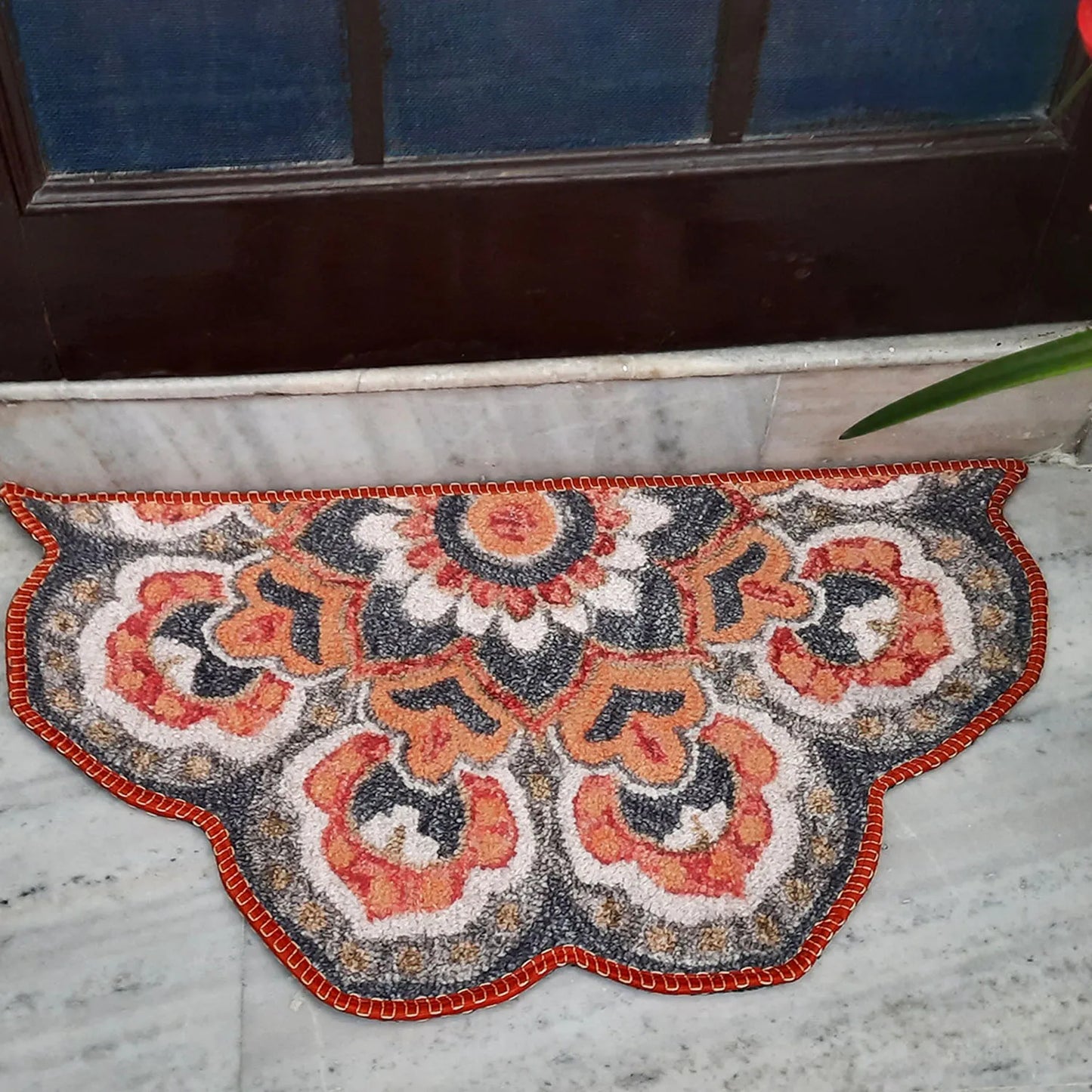 Avioni Home Floor Mats in Beautiful Rangoli Modern Petals Design – Anti Slip, Durable & Washable | Outdoor & Indoor