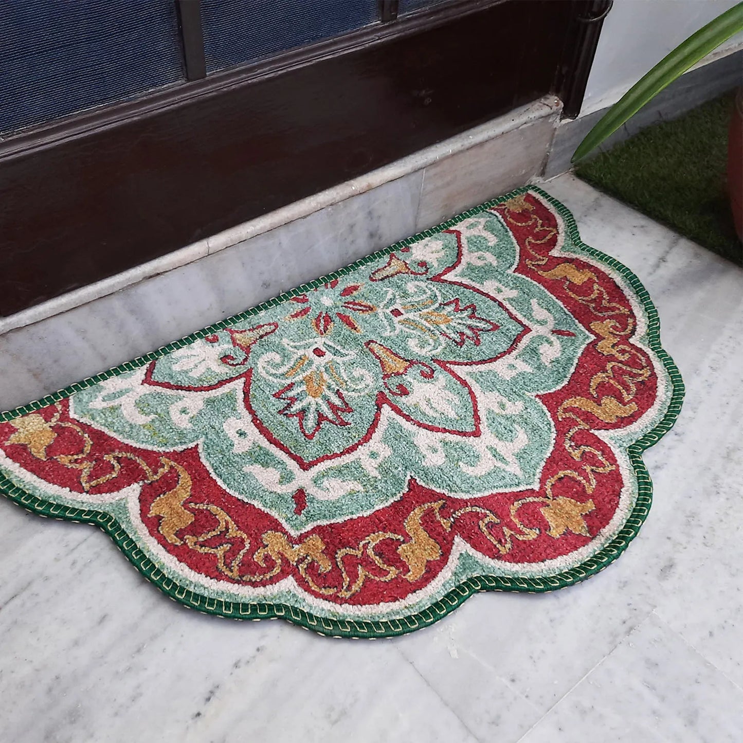 Avioni Home Floor Mats in Beautiful Rangoli Modern Petals Design – Anti Slip, Durable & Washable | Outdoor & Indoor