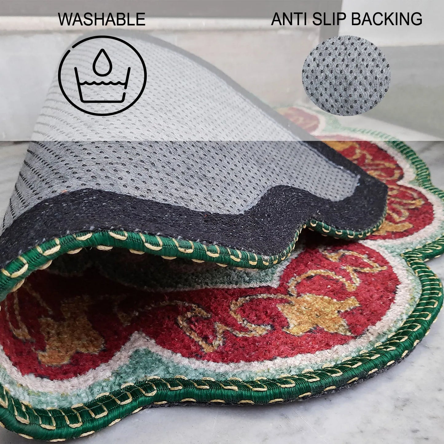 Avioni Home Floor Mats in Beautiful Rangoli Modern Petals Design – Anti Slip, Durable & Washable | Outdoor & Indoor
