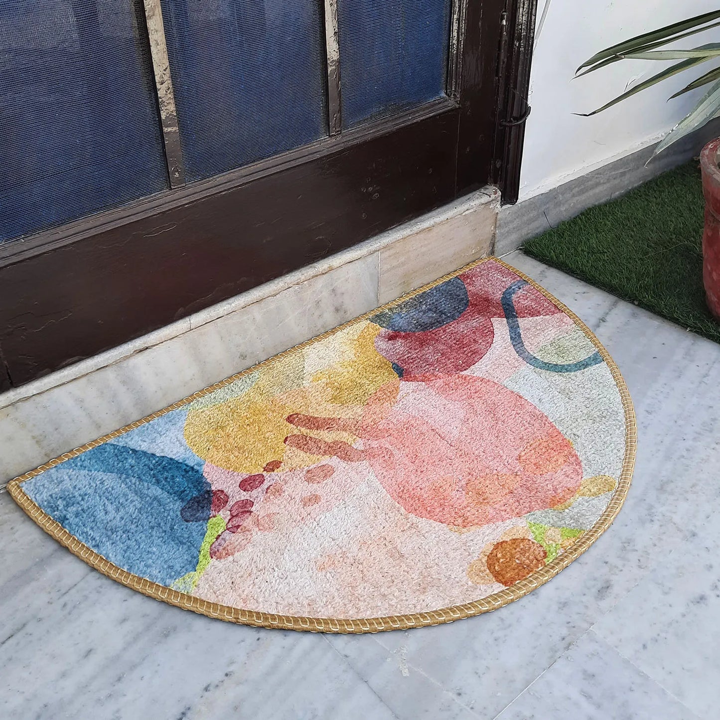 Avioni Home Floor Mats in Beautiful Boho Abstract Design – Anti Slip, Durable & Washable | Outdoor & Indoor