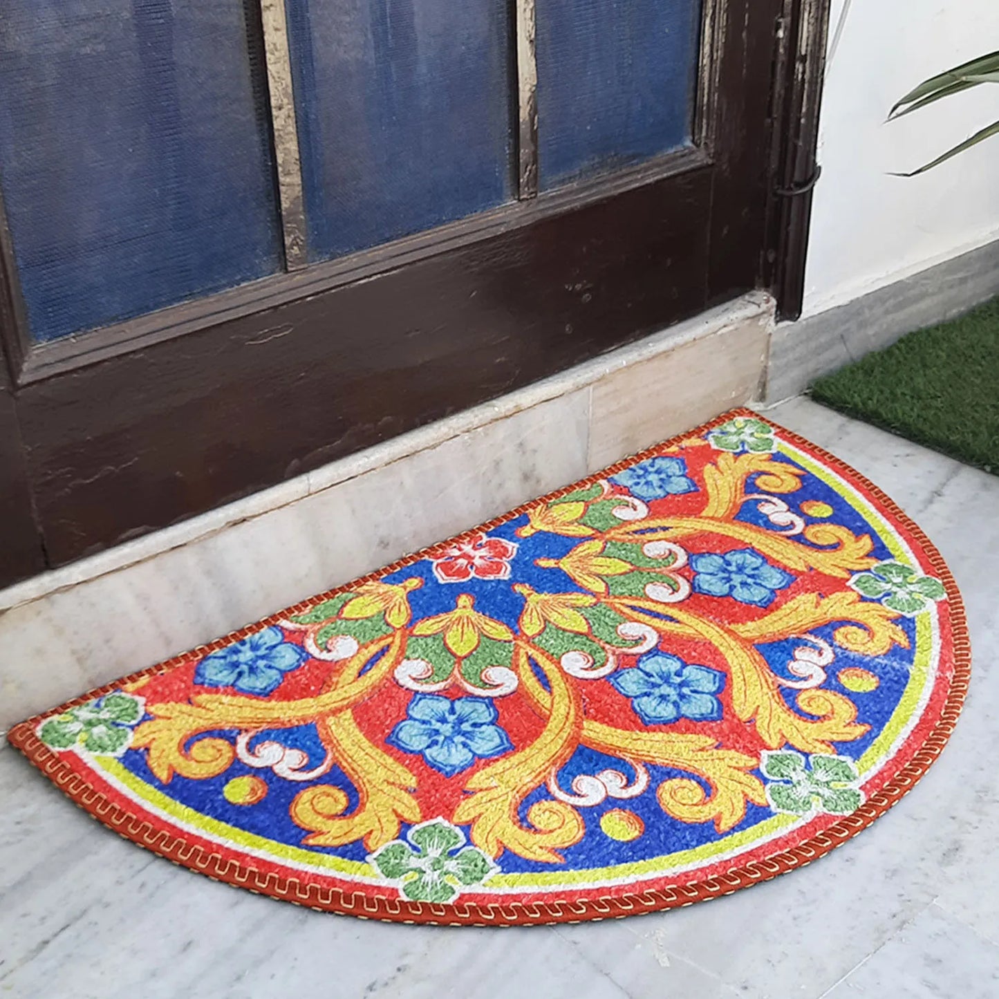 Avioni Home Floor Mats in Beautiful Traditional Rangoli Design – Anti Slip, Durable & Washable | Outdoor & Indoor