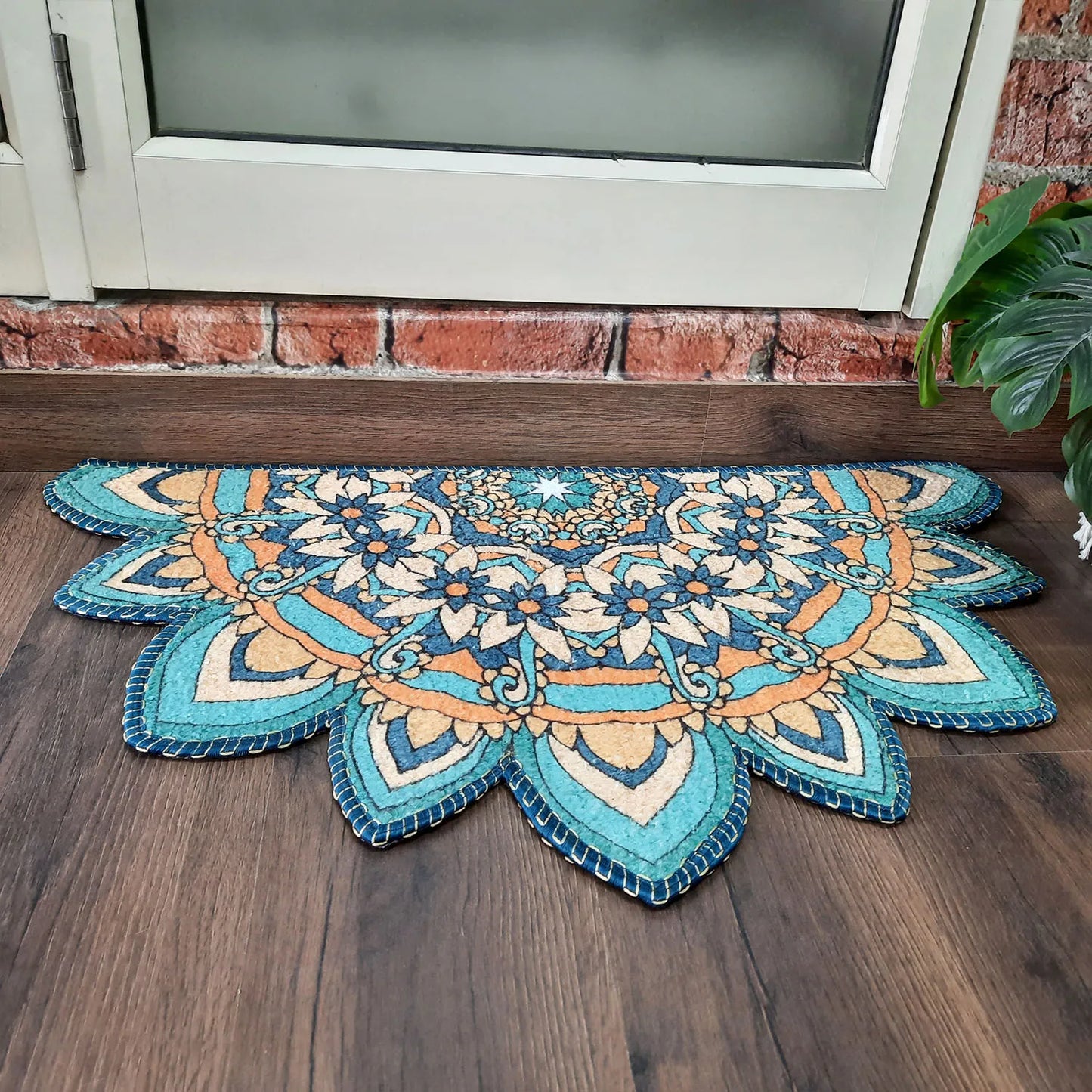 Avioni Home Floor Mats in Beautiful Traditional Rangoli Cutout Design – Anti Slip, Durable & Washable | Outdoor & Indoor