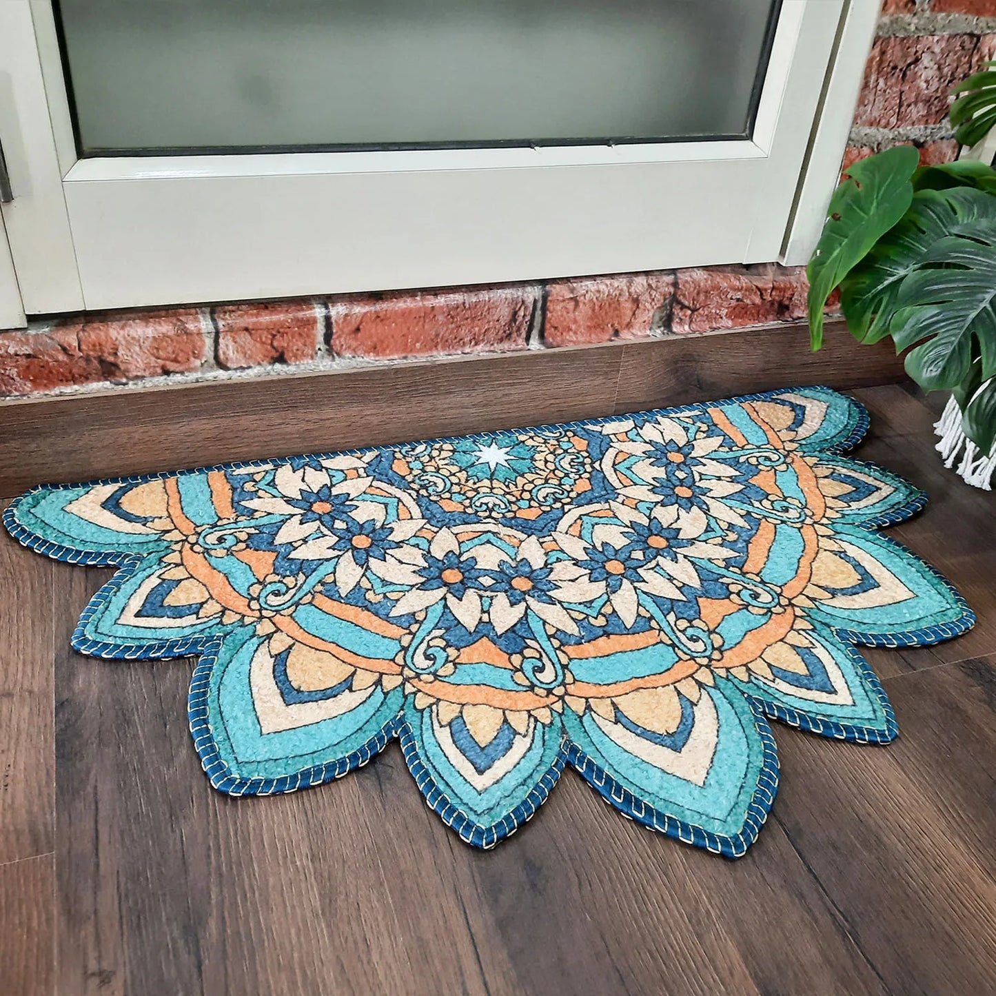 Avioni Home Floor Mats in Beautiful Traditional Rangoli Cutout Design – Anti Slip, Durable & Washable | Outdoor & Indoor