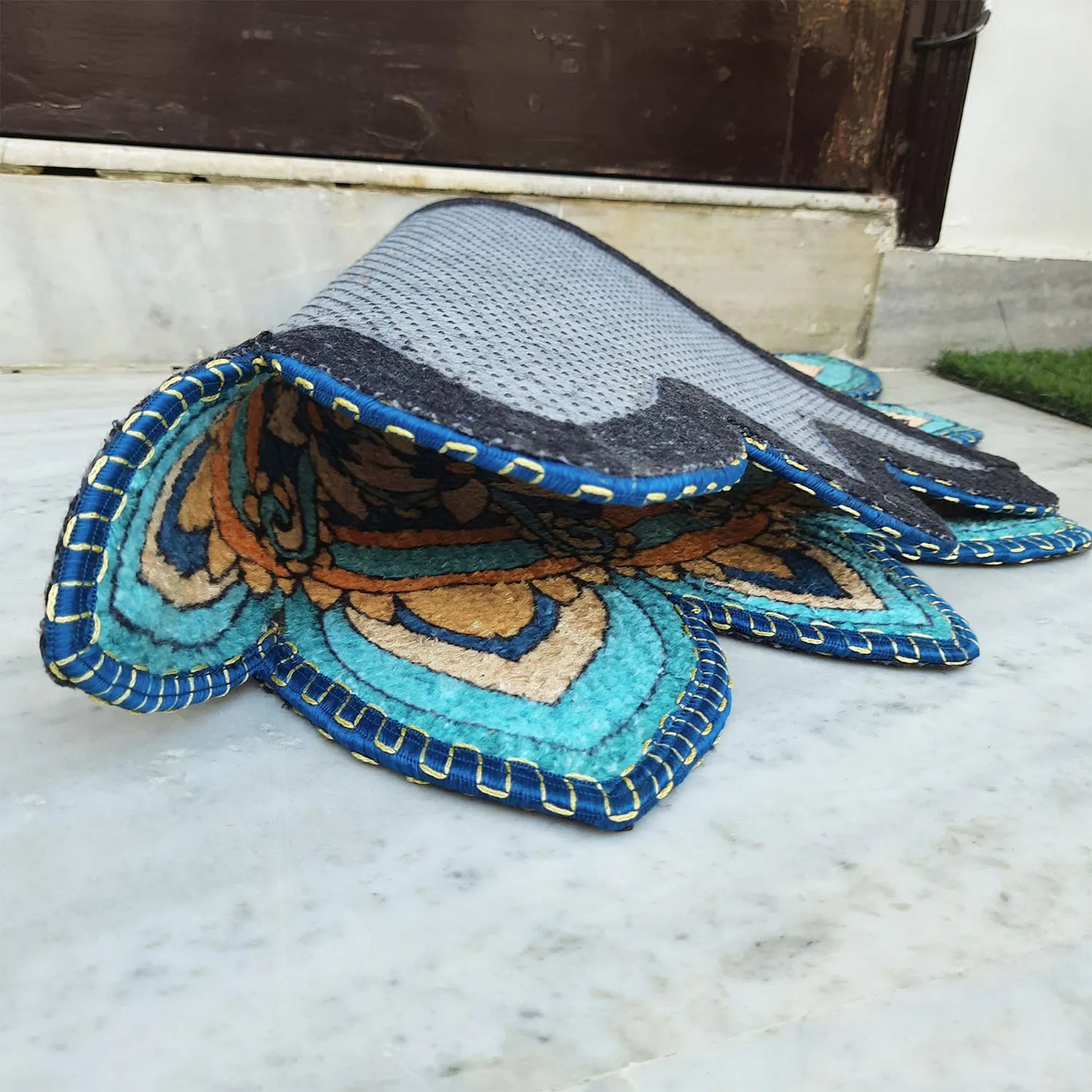 Avioni Home Floor Mats in Beautiful Traditional Rangoli Cutout Design – Anti Slip, Durable & Washable | Outdoor & Indoor