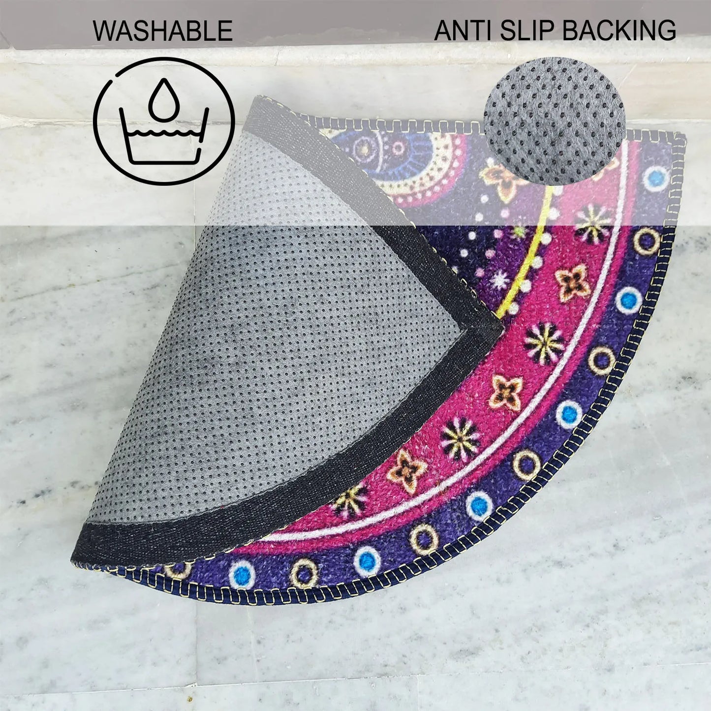 Avioni Home Floor Mats in Beautiful Traditional Rangoli Design – Anti Slip, Durable & Washable | Outdoor & Indoor