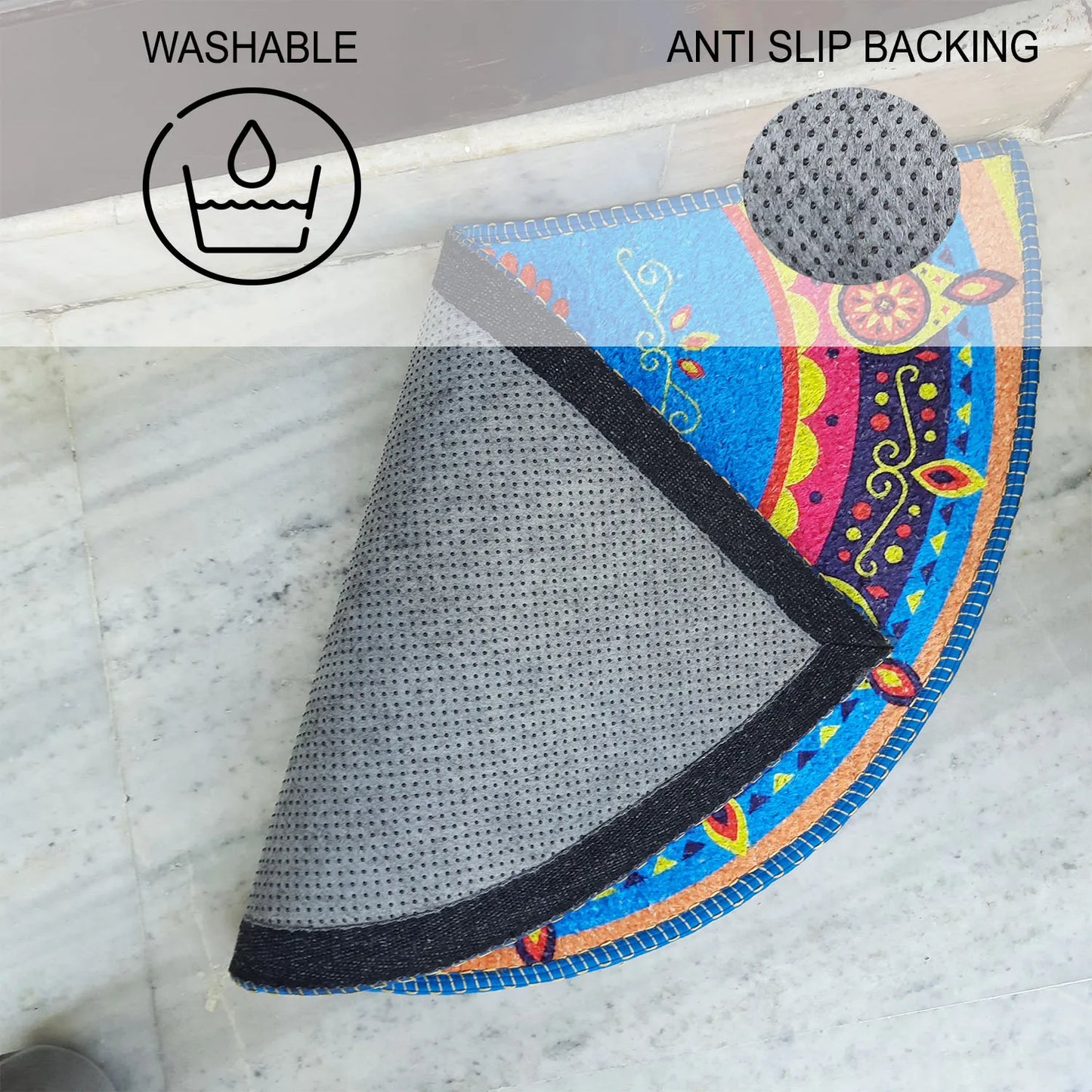 Avioni Home Floor Mats in Beautiful Traditional Lakshmi Padma (Feet) Design – Anti Slip, Durable & Washable | Outdoor & Indoor
