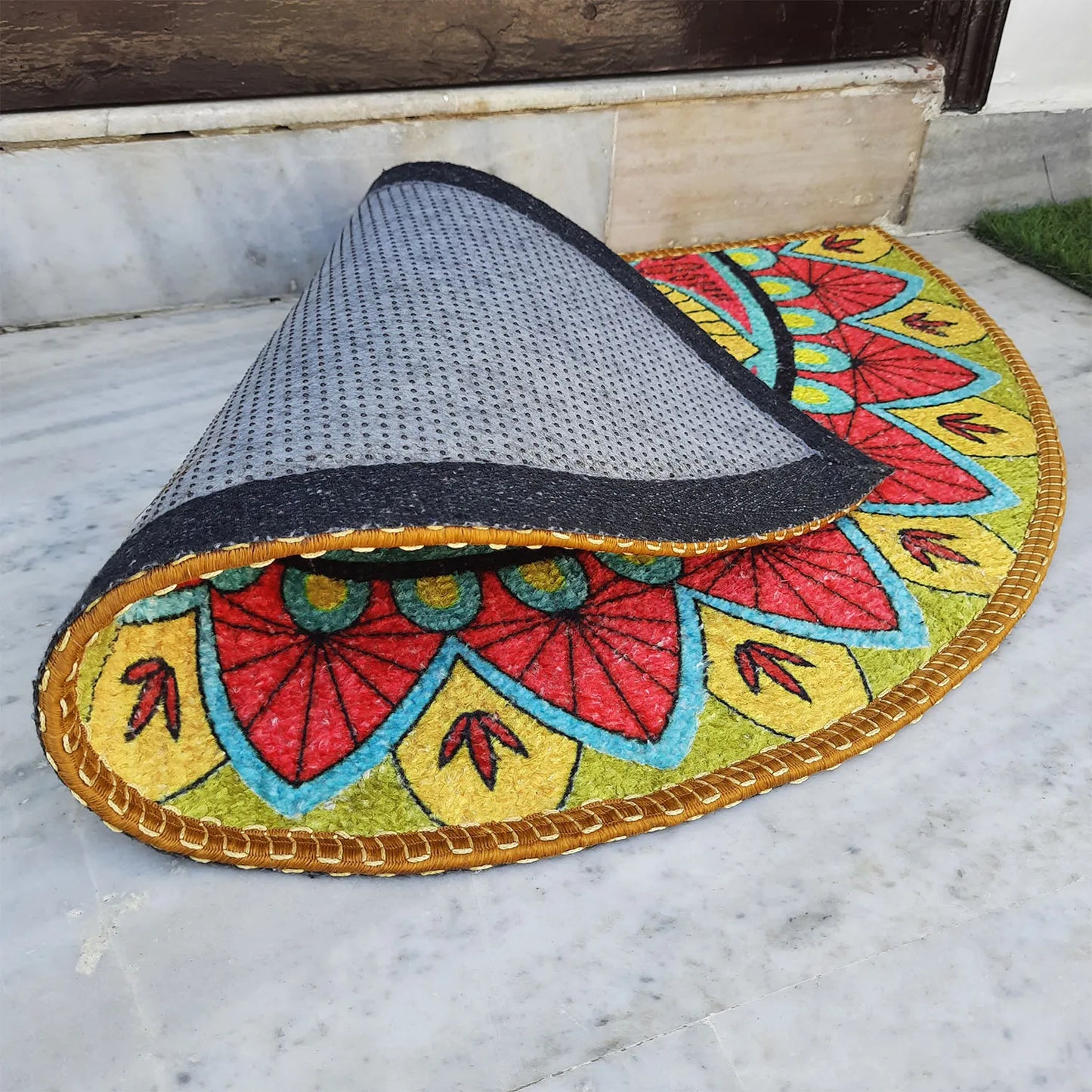Avioni Home Floor Mats in Beautiful Traditional Rangoli Design – Anti Slip, Durable & Washable | Outdoor & Indoor