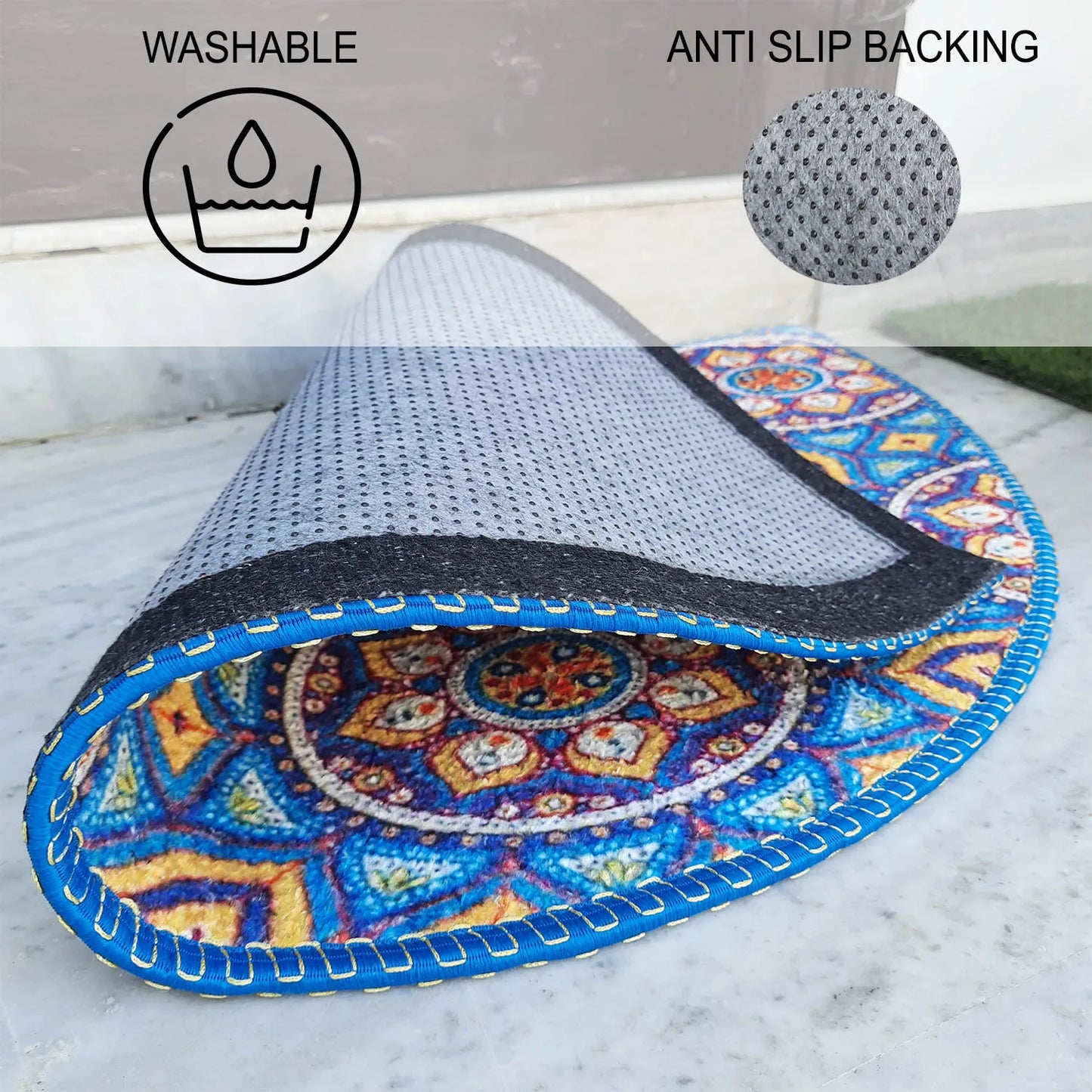 Avioni Home Floor Mats in Beautiful Moroccan Design – Anti Slip, Durable & Washable | Outdoor & Indoor