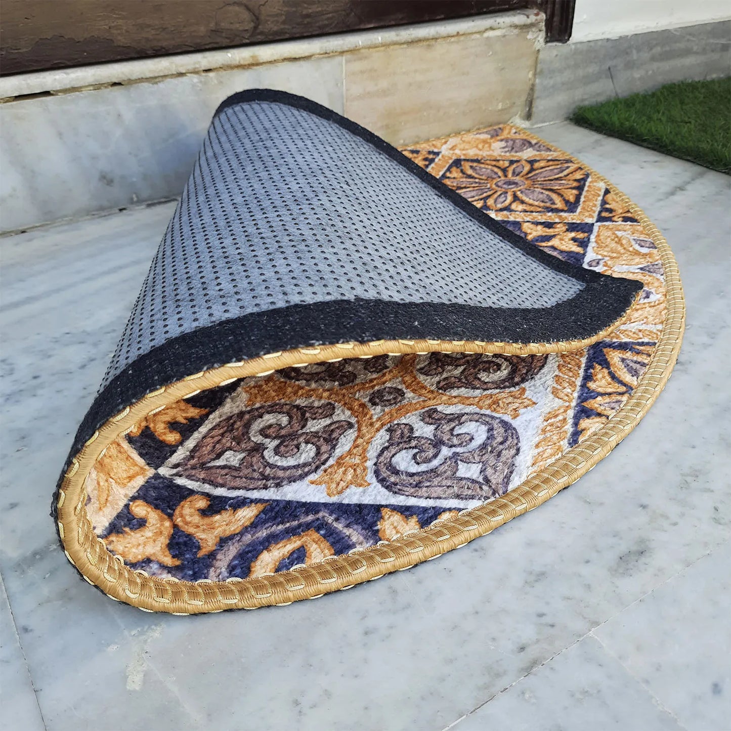 Avioni Home Floor Mats in Beautiful Moroccan Brown Design – Anti Slip, Durable & Washable | Outdoor & Indoor