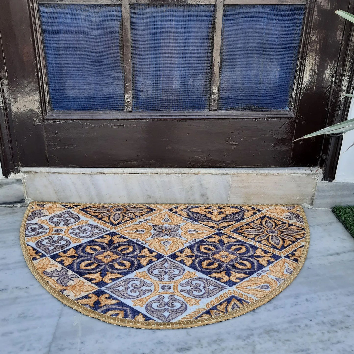 Avioni Home Floor Mats in Beautiful Moroccan Brown Design – Anti Slip, Durable & Washable | Outdoor & Indoor