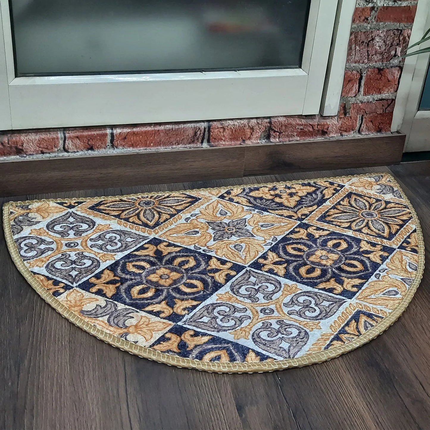 Avioni Home Floor Mats in Beautiful Moroccan Brown Design – Anti Slip, Durable & Washable | Outdoor & Indoor