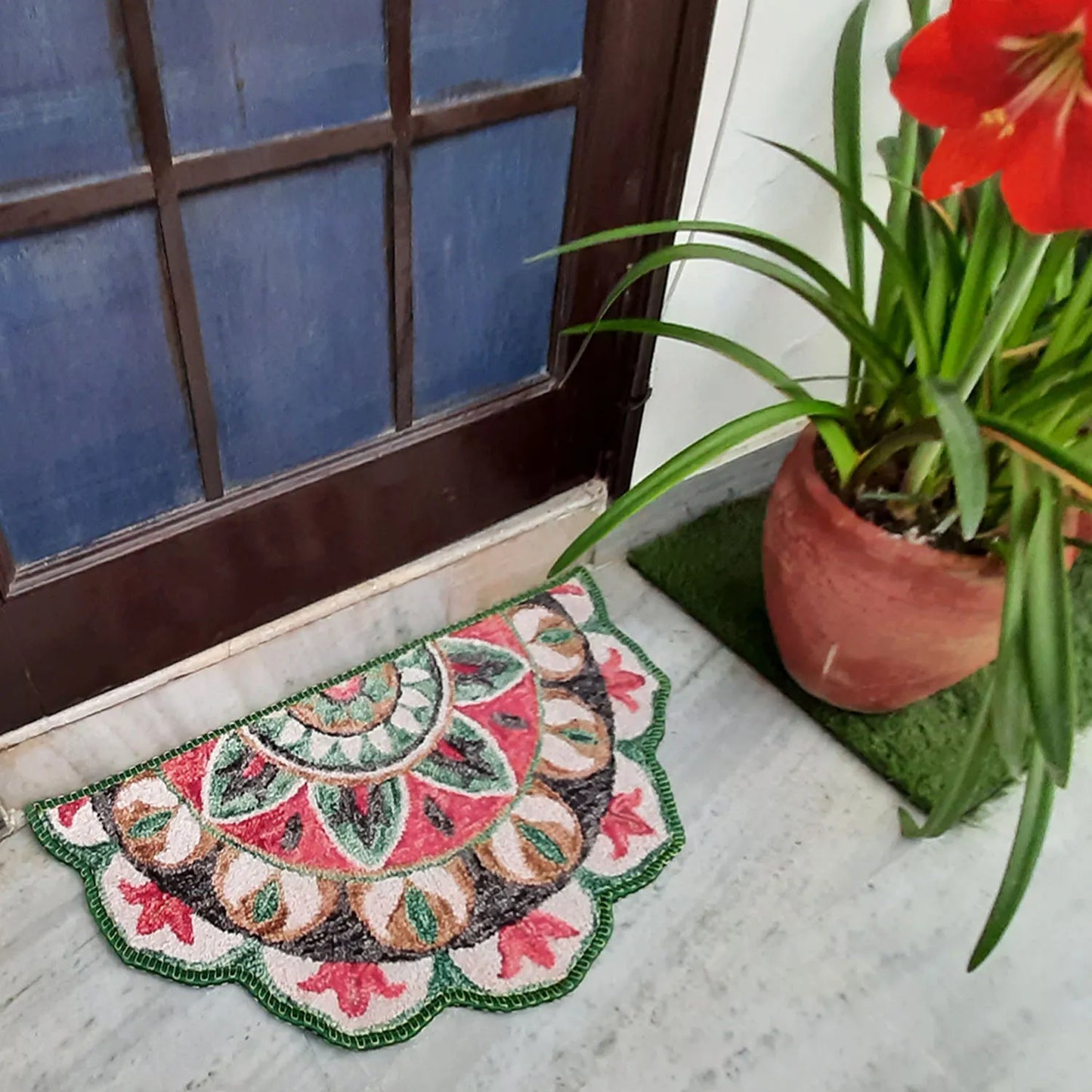 Avioni Home Floor Mats in Beautiful Rangoli Design – Anti Slip, Durable & Washable | Outdoor & Indoor