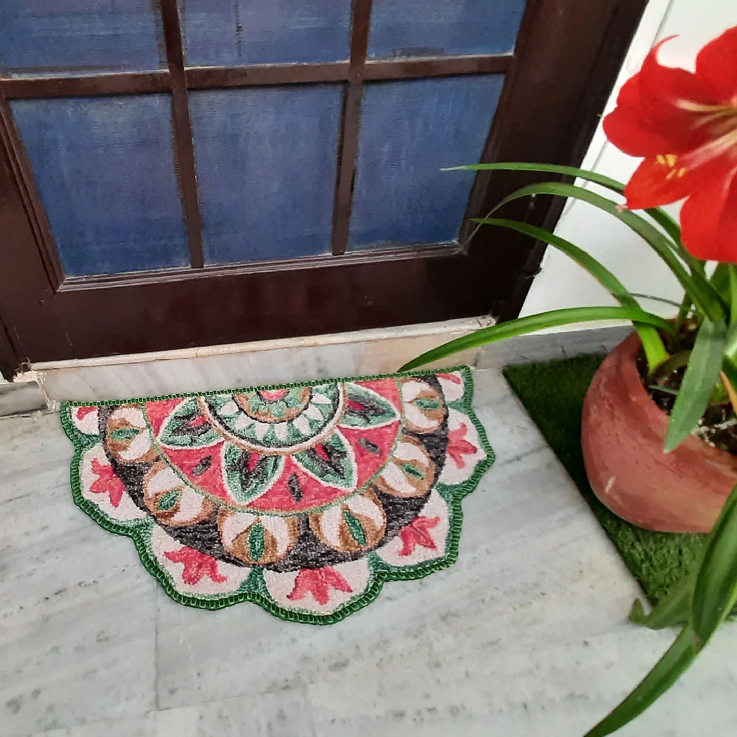 Avioni Home Floor Mats in Beautiful Rangoli Design – Anti Slip, Durable & Washable | Outdoor & Indoor