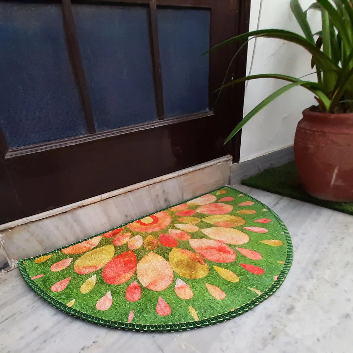 Avioni Home Floor Mats in Beautiful Rangoli Design – Anti Slip, Durable & Washable | Outdoor & Indoor