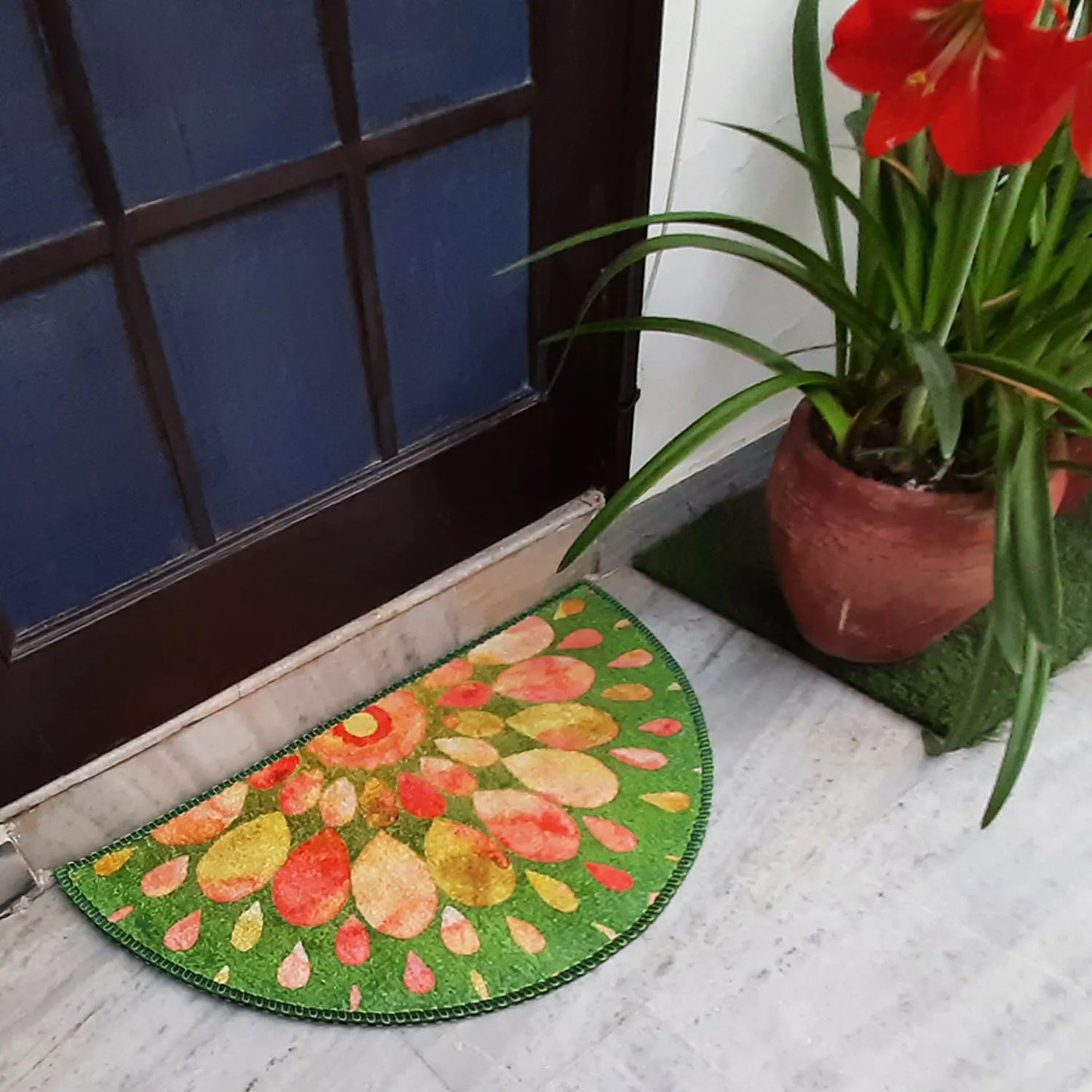 Avioni Home Floor Mats in Beautiful Rangoli Design – Anti Slip, Durable & Washable | Outdoor & Indoor