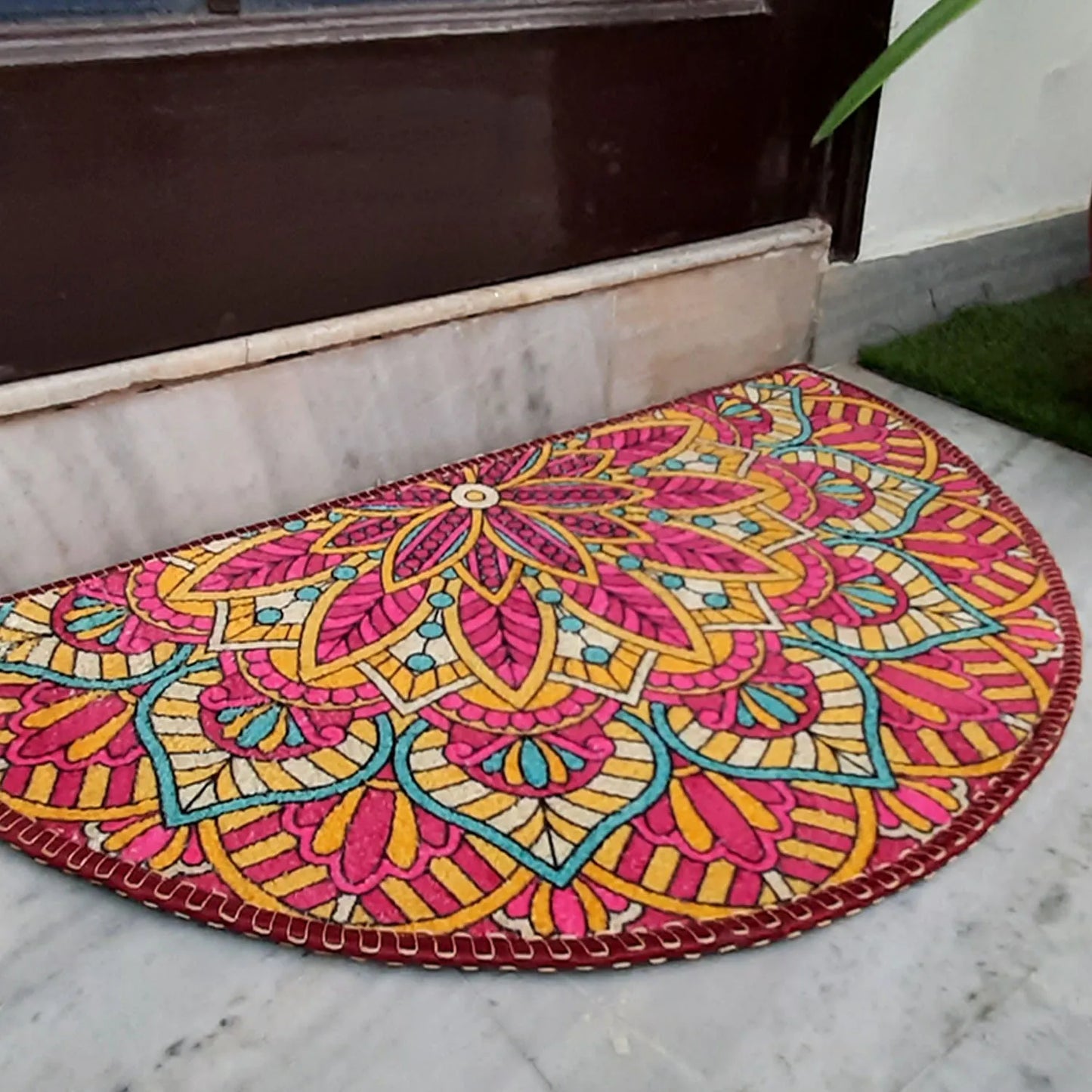 Avioni Home Floor Mats in Beautiful Rangoli Design – Anti Slip, Durable & Washable | Outdoor & Indoor