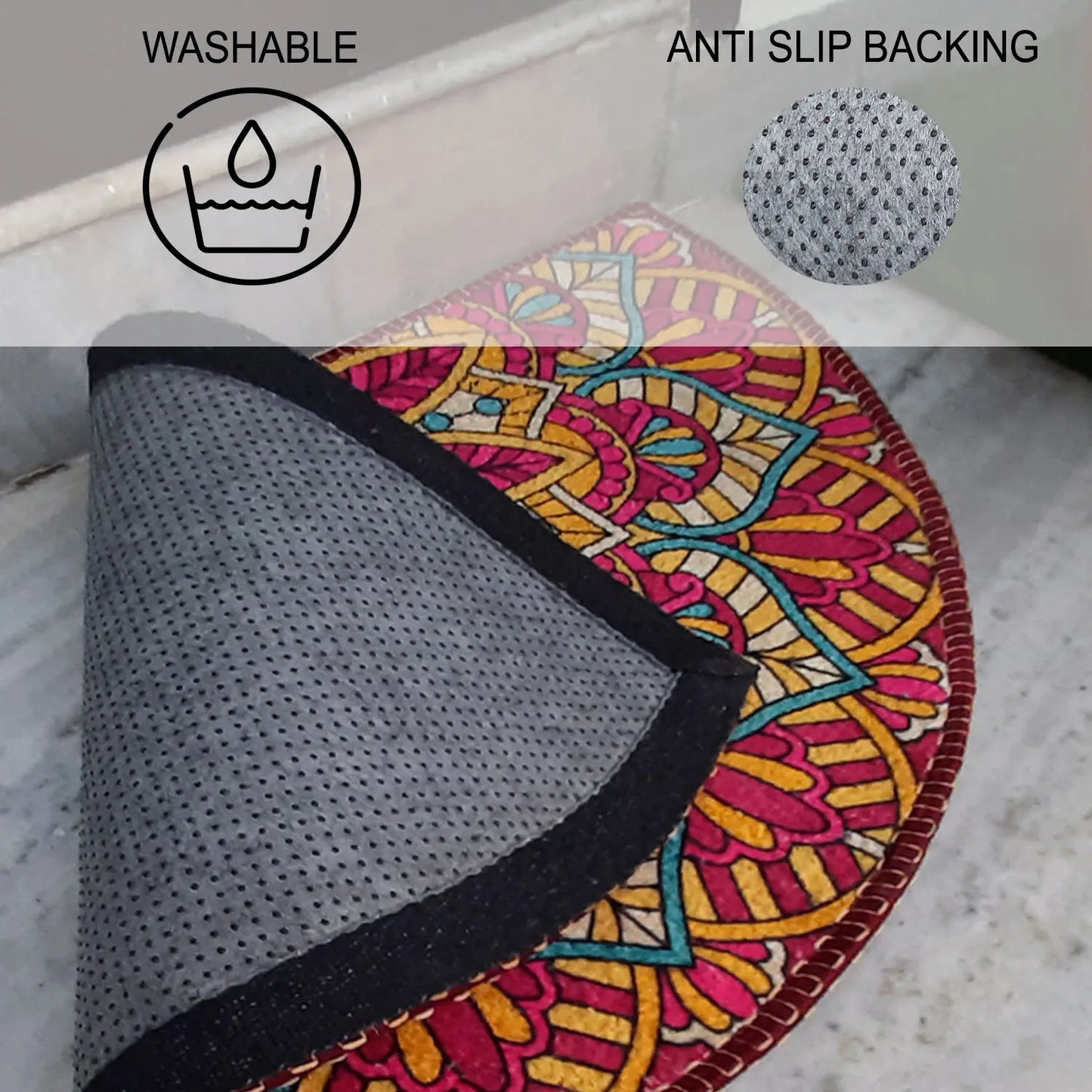 Avioni Home Floor Mats in Beautiful Rangoli Design – Anti Slip, Durable & Washable | Outdoor & Indoor