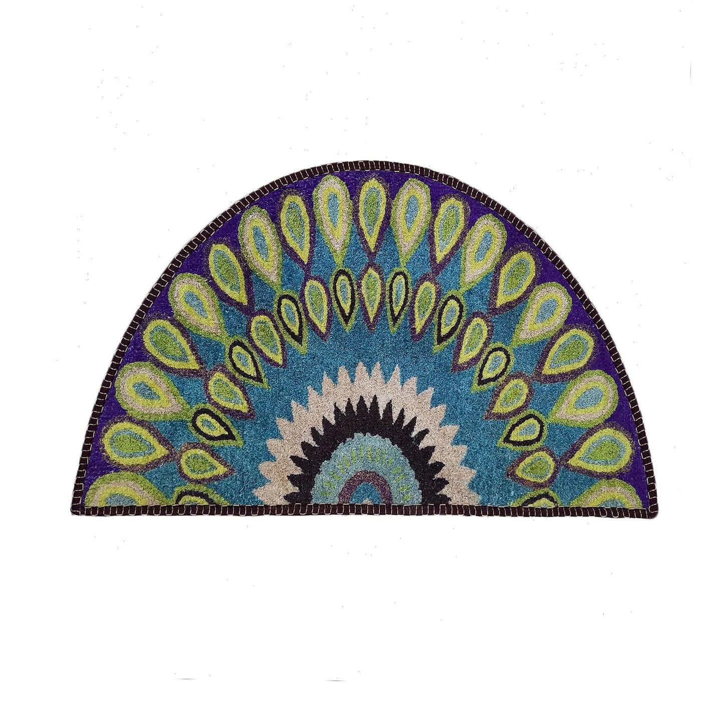 Avioni Home Floor Mats in Beautiful Peacock Rangoli Design – Anti Slip, Durable & Washable | Outdoor & Indoor