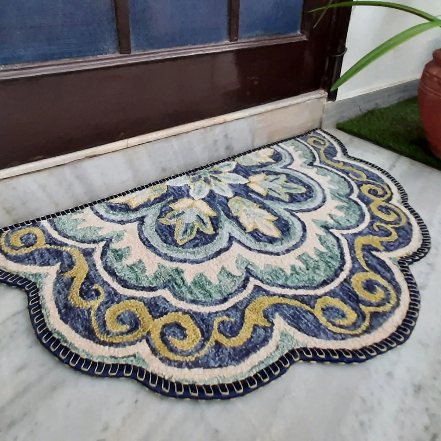 Avioni Home Floor Mats in Beautiful Rangoli Design – Anti Slip, Durable & Washable | Outdoor & Indoor