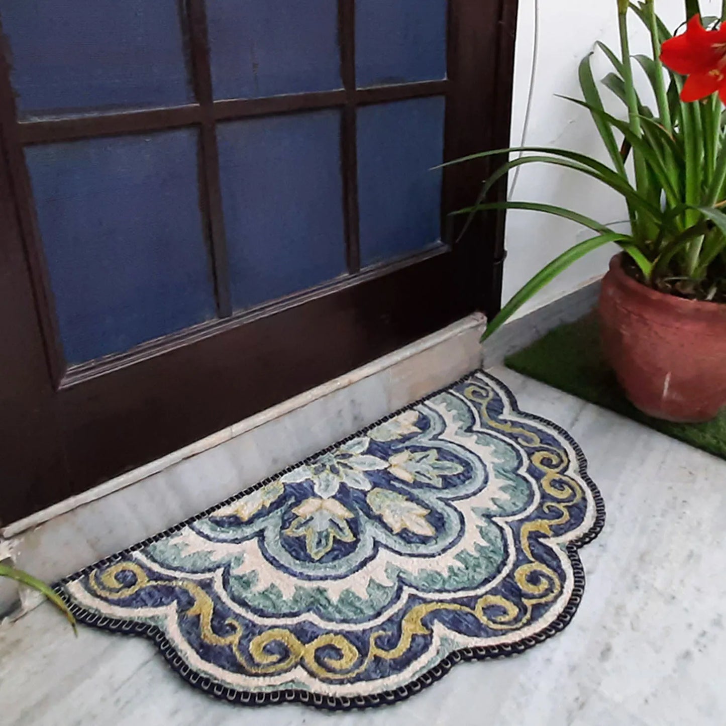 Avioni Home Floor Mats in Beautiful Rangoli Design – Anti Slip, Durable & Washable | Outdoor & Indoor