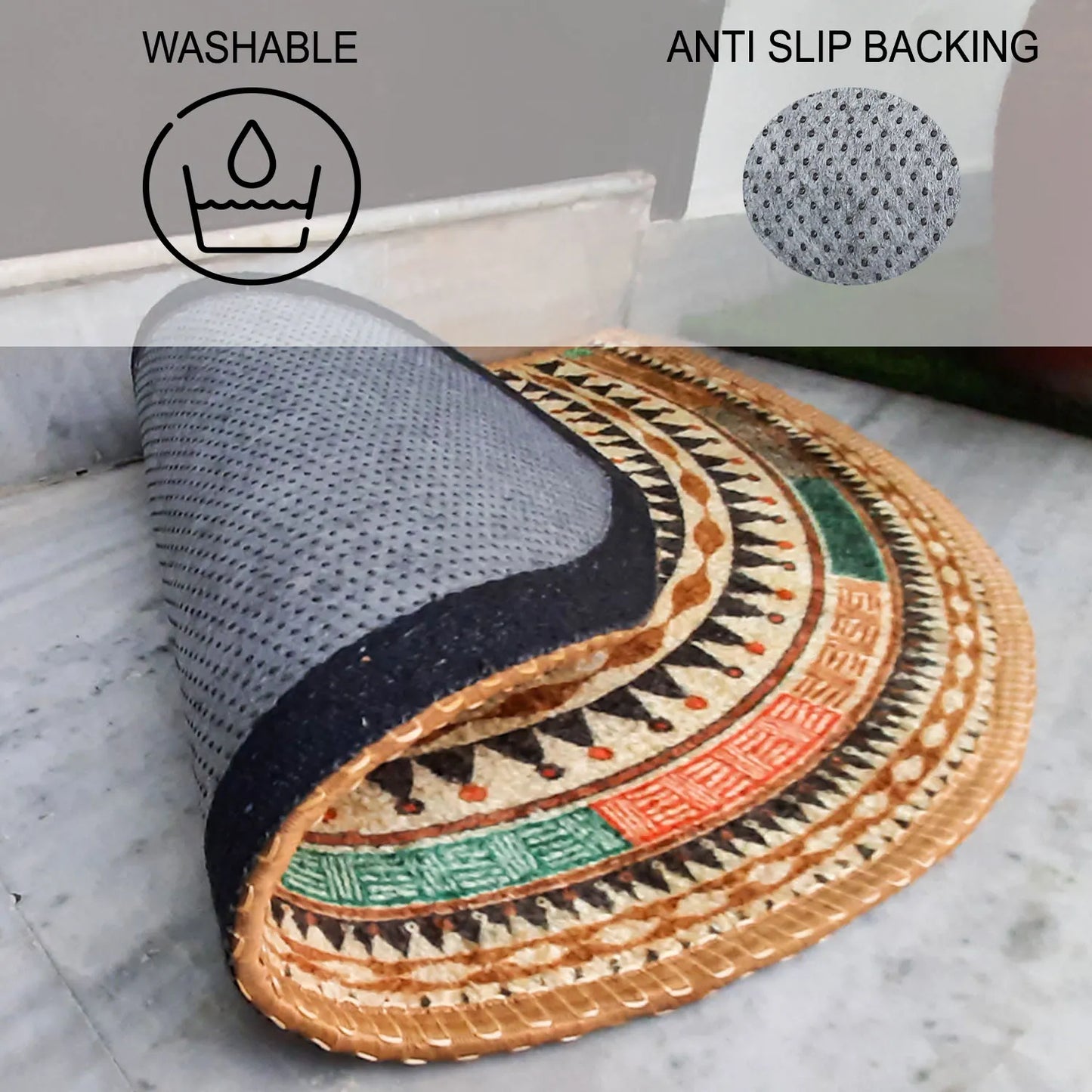 Avioni Home Floor Mats in Beautiful Boho Design – Anti Slip, Durable & Washable | Outdoor & Indoor