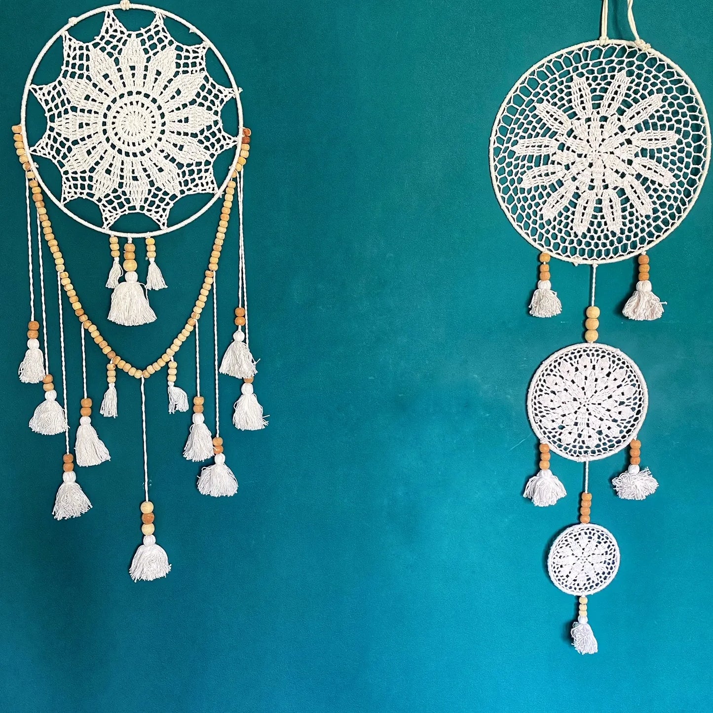 Avioni Home Boho Collection – Crochet Wall Hanging With Beads And Fringes – 120 cms