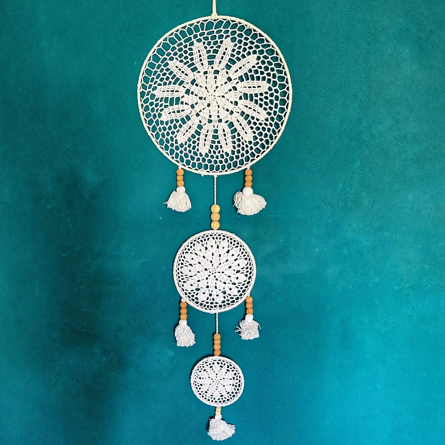Avioni Home Boho Collection – Crochet Wall Hanging With Beads And Fringes – 120 cms