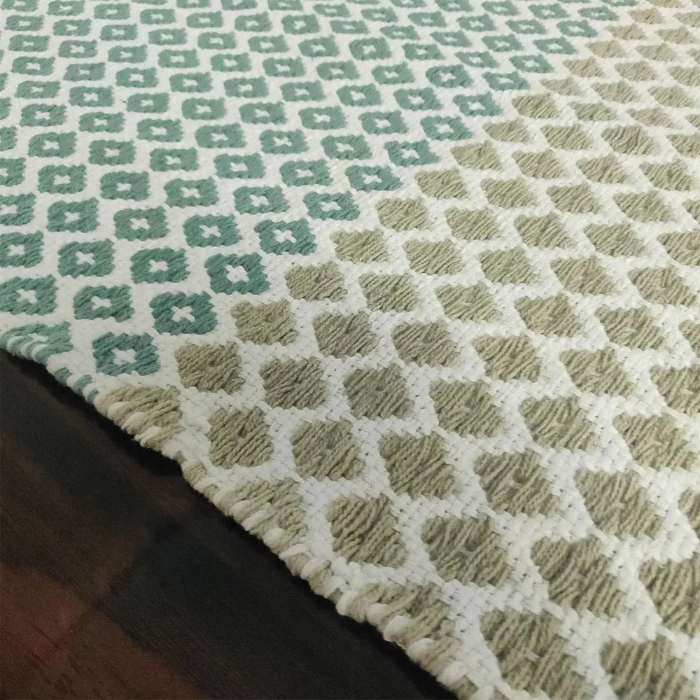 Avioni Home Handwoven Cotton Dhurrie – Green