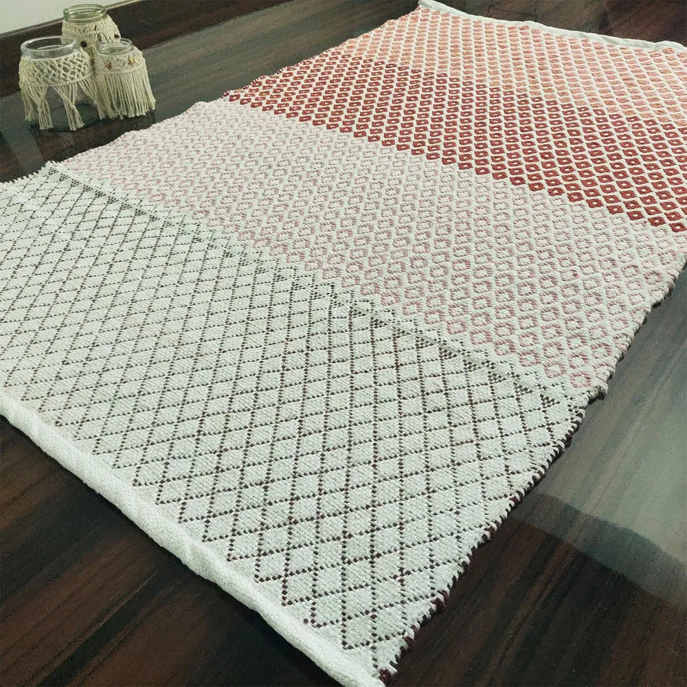 Avioni Home Lux Collection – Handloomed Cotton Carpet – Contemporary Multicolor
