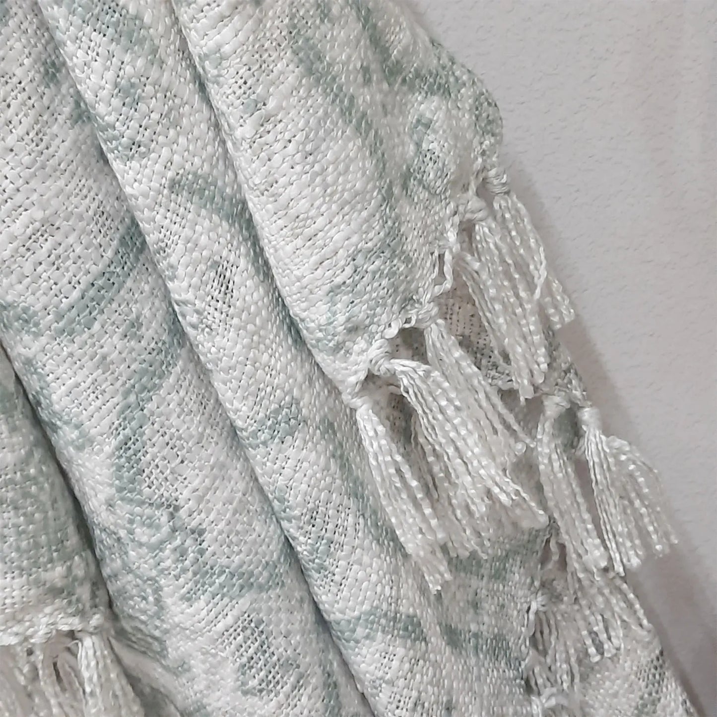 Avioni Home Beautiful Sofa Throw to Add Flair to Your Living Room: Green and Grey Double Design Virgin Premium Polyester Slub Soft Sofa Throw