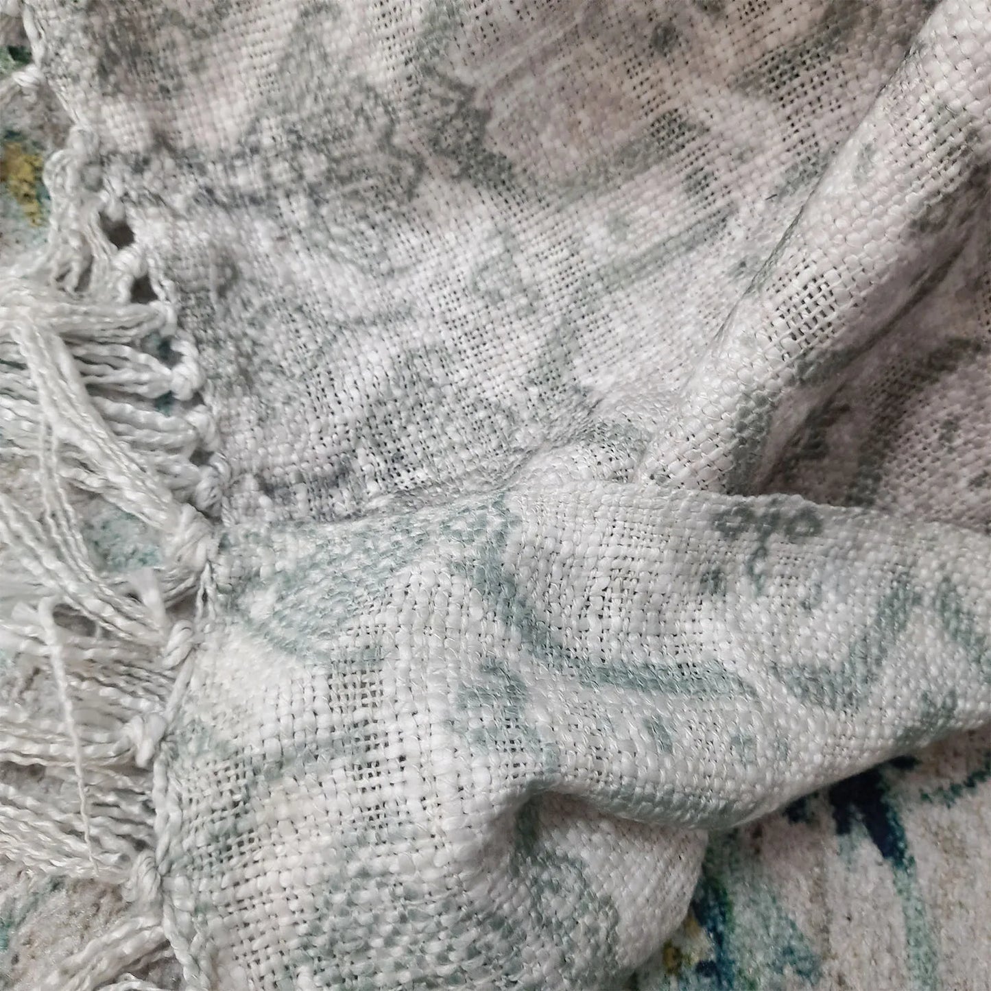 Avioni Home Beautiful Sofa Throw to Add Flair to Your Living Room: Green and Grey Double Design Virgin Premium Polyester Slub Soft Sofa Throw