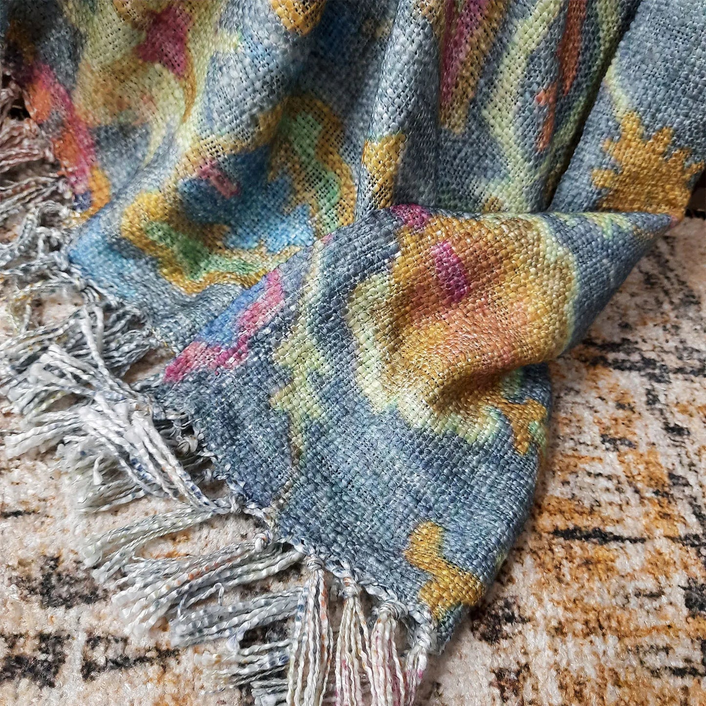 Avioni Home Sofa Throw for a Chic and Cozy Living Room: Handloom Beautiful Multicolor Traditional Design Virgin Premium Polyester Slub Soft Sofa Throw