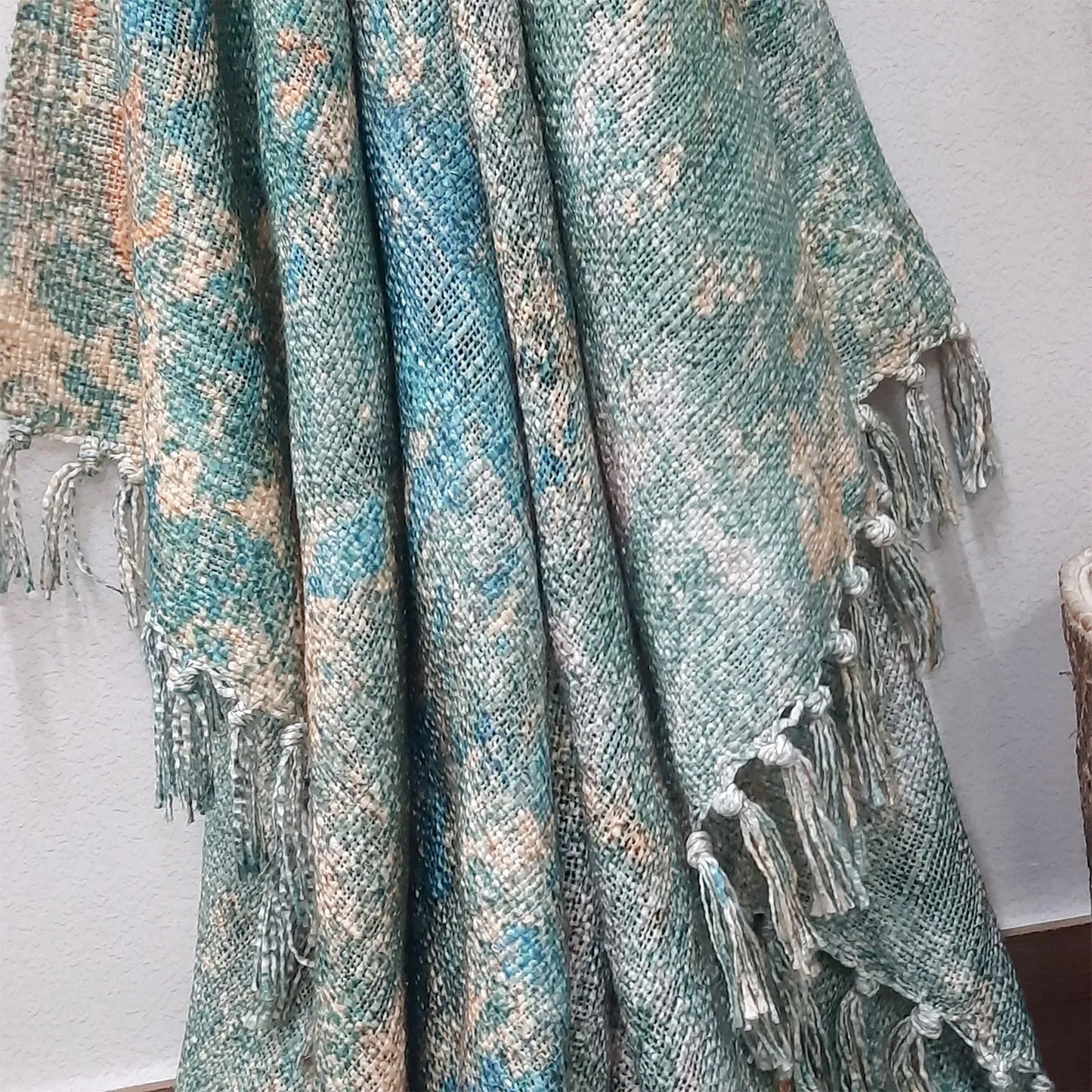 Avioni Home Beautiful Soft Sofa Throw | Calming Green Collection | Virgin Premium Polyester Slub Handloom Sofa Throw