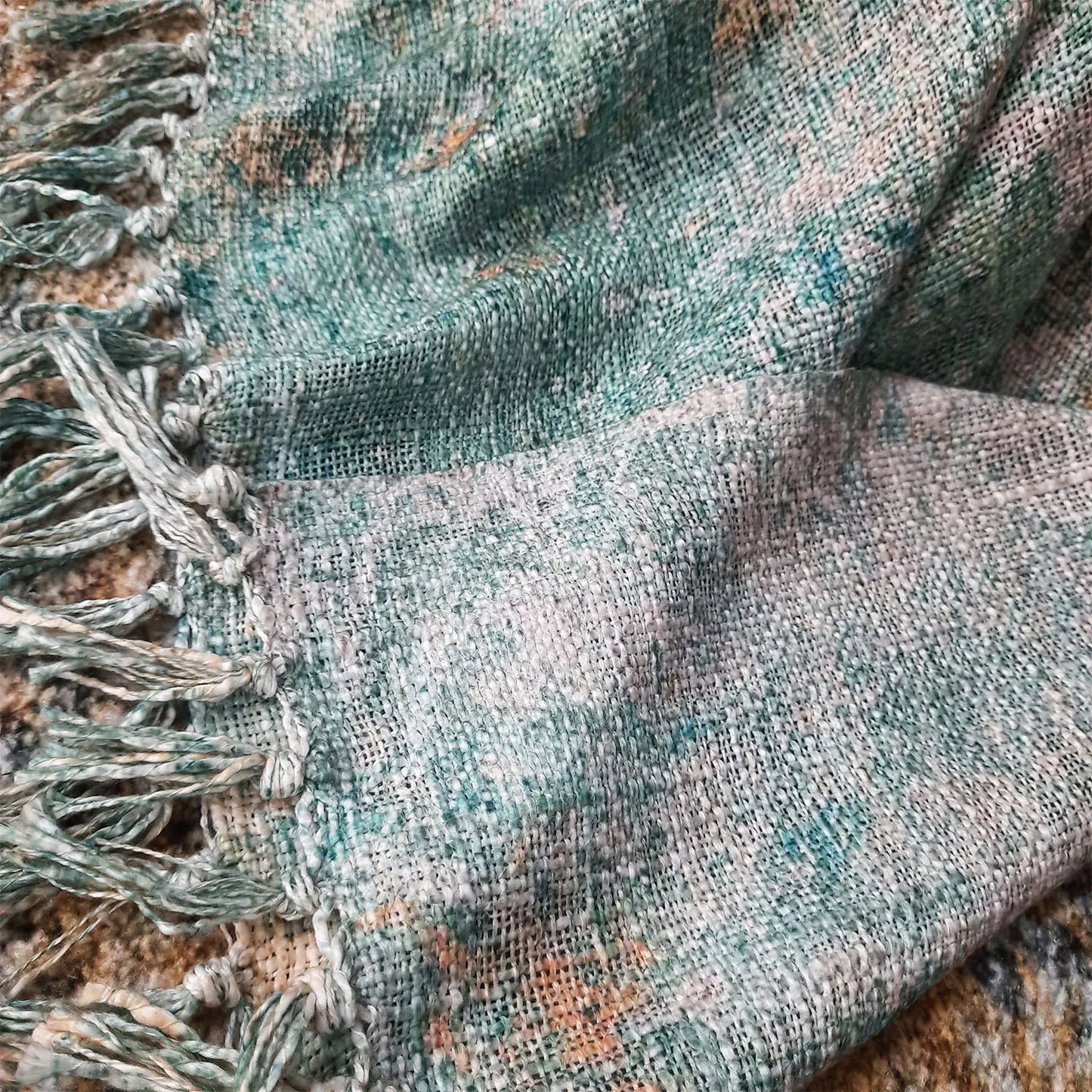 Avioni Home Beautiful Soft Sofa Throw | Calming Green Collection | Virgin Premium Polyester Slub Handloom Sofa Throw