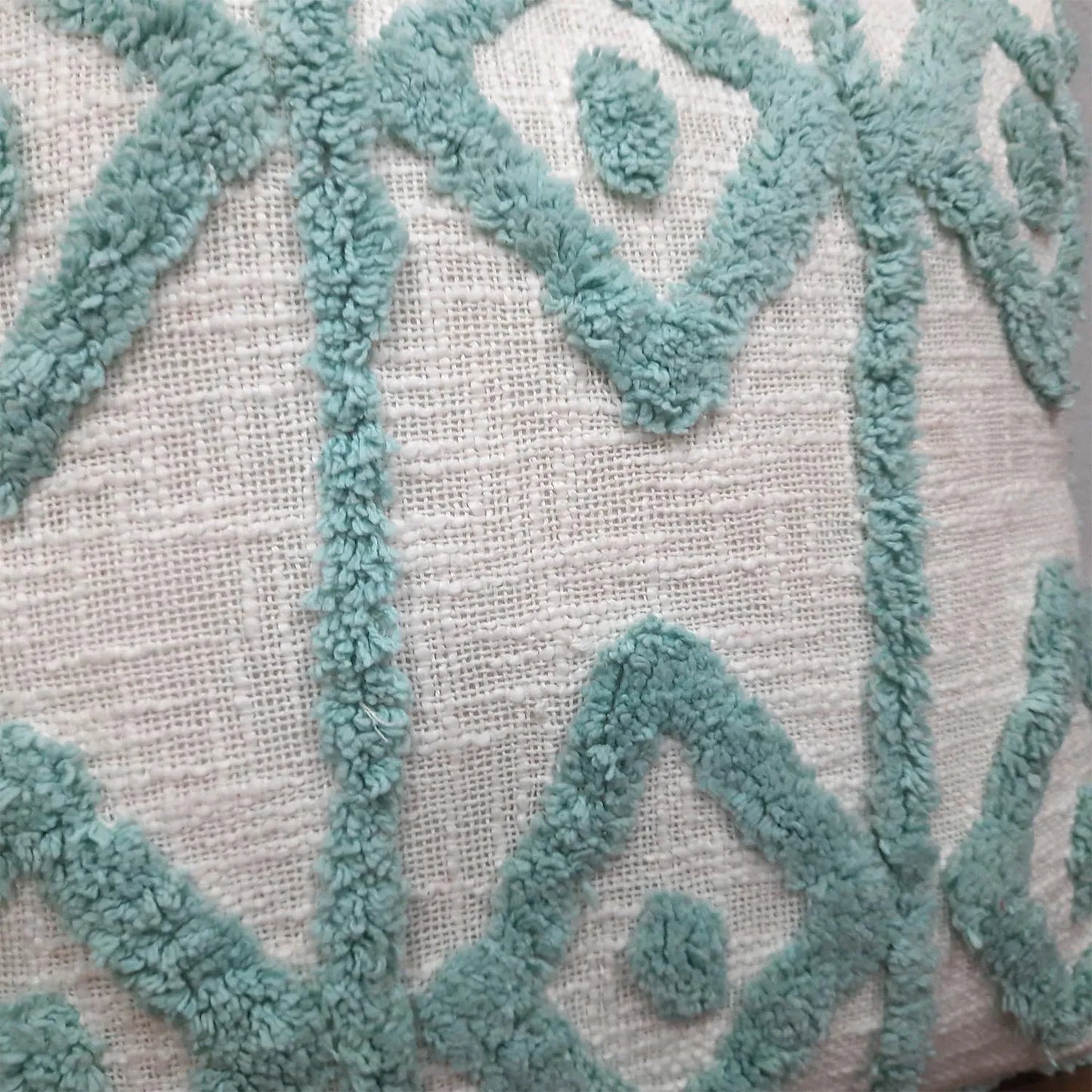 Hand Tufted Slub Cotton Bohemian Cushion Cover – FREE high quality filler included – 45×45 cms