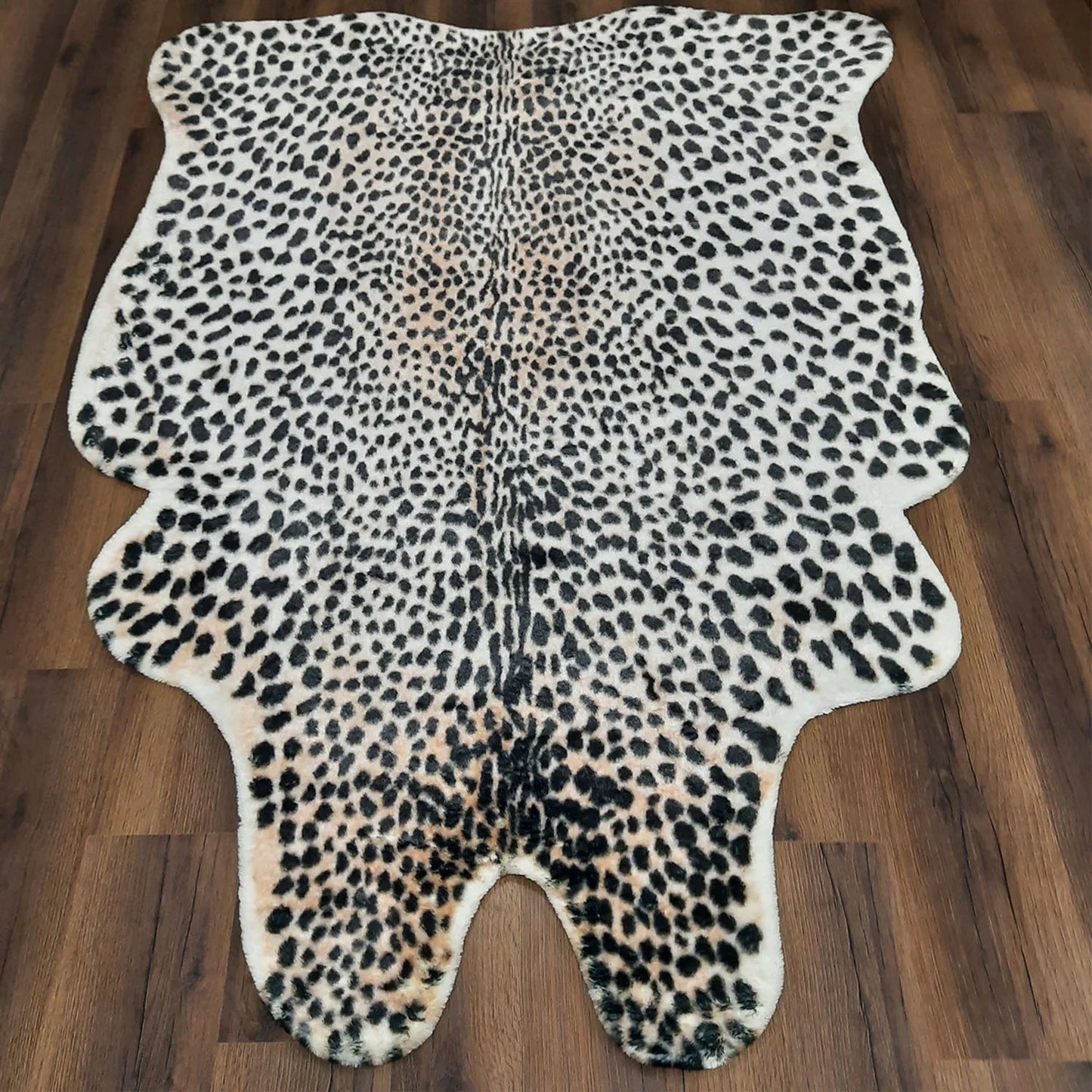 Avioni Home Faux Exotic Animal Area Rug | Snow Leopard Print