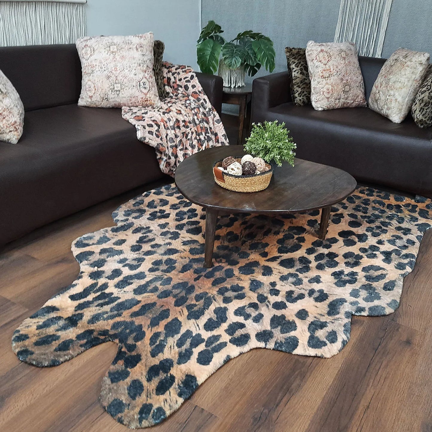 Avioni Home Faux Exotic Animal Area Rug | Leopard Print