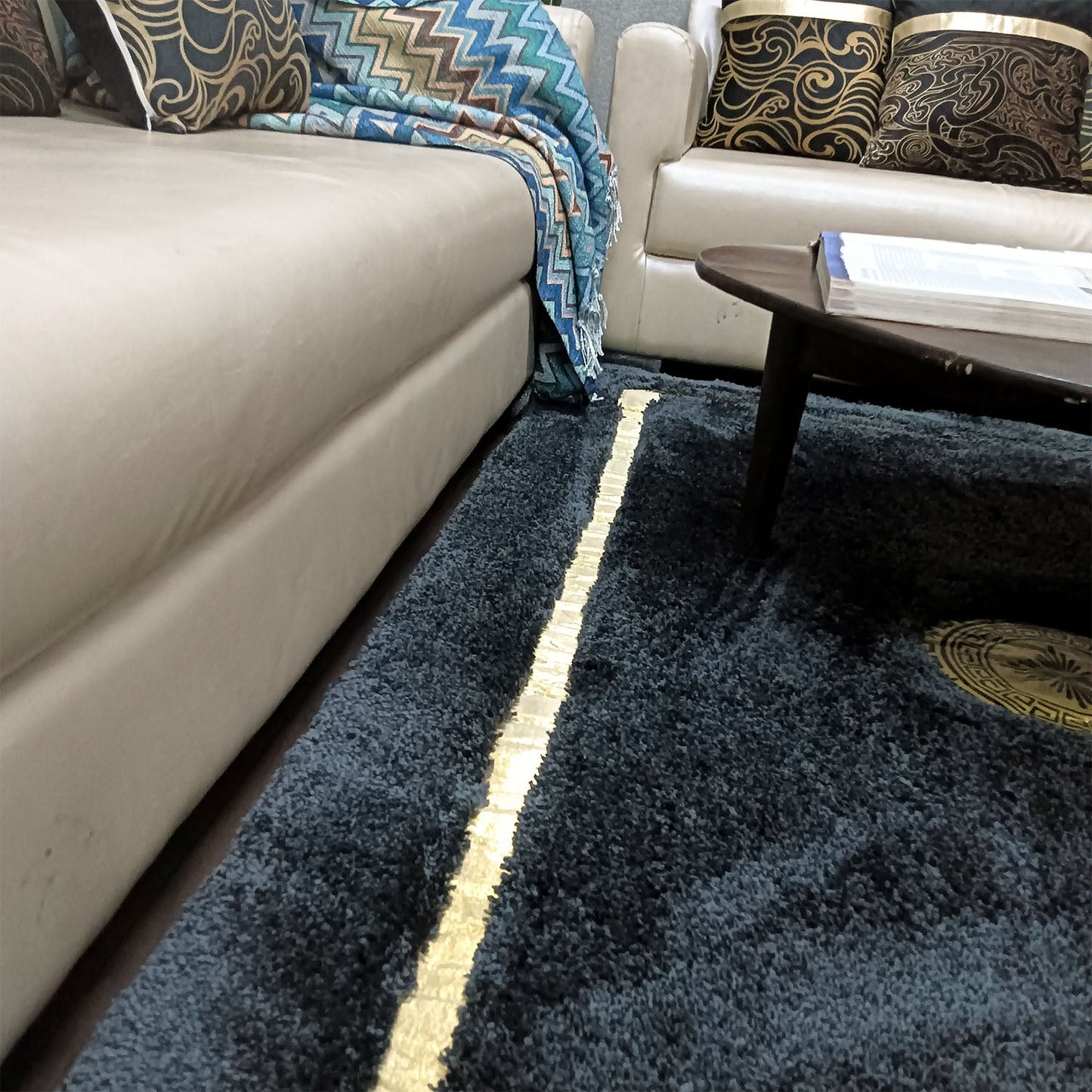 Avioni Divine Collection | Luxury Golden Touch With Black Soft And Plush Handmade Living Room Rugs | Different Sizes | Carpet for Living Room