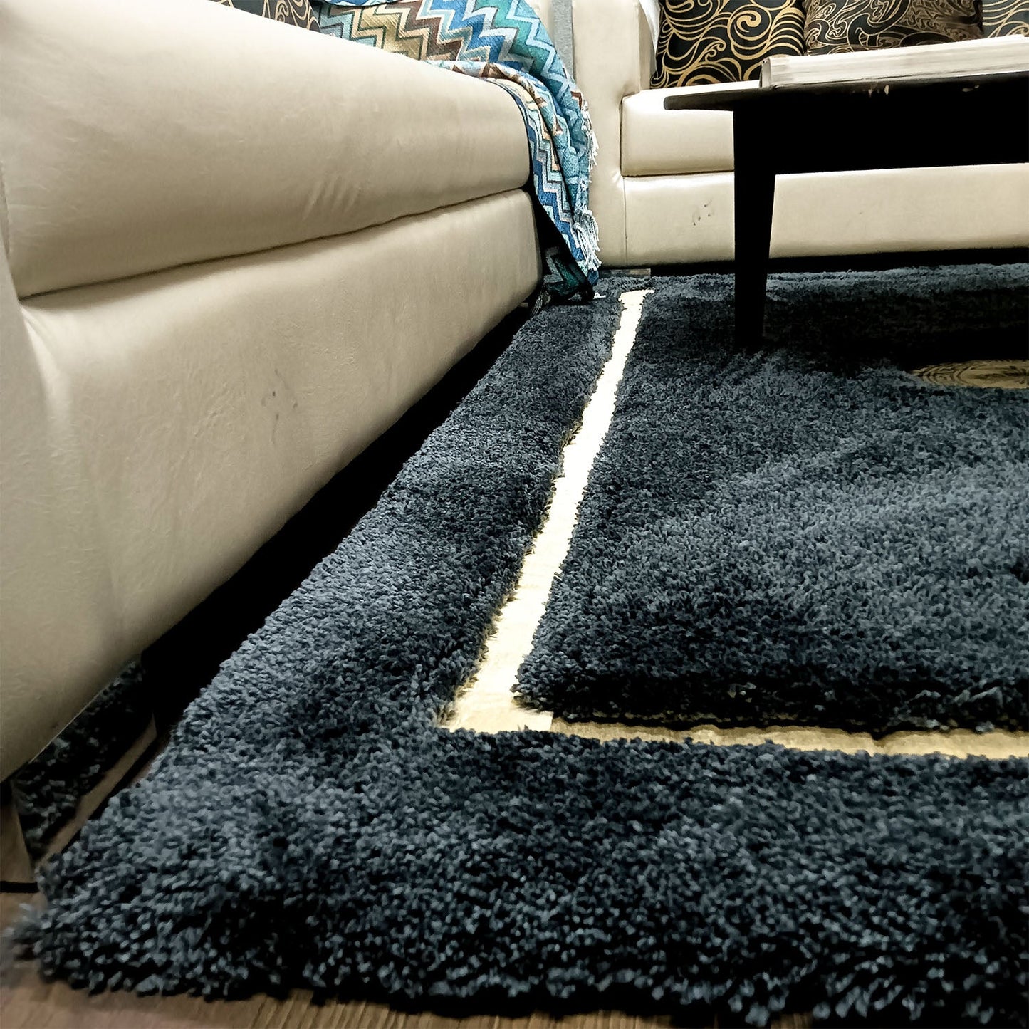 Avioni Divine Collection | Luxury Golden Touch With Black Soft And Plush Handmade Living Room Rugs | Different Sizes | Carpet for Living Room