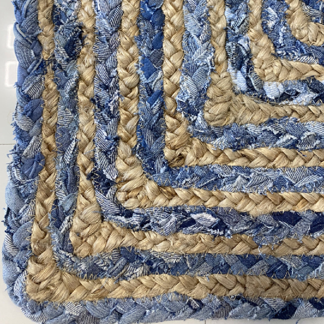 Avioni Home Eco Collection – Eco-friendly Denim / Jeans & Jute Handmade Braided Rug